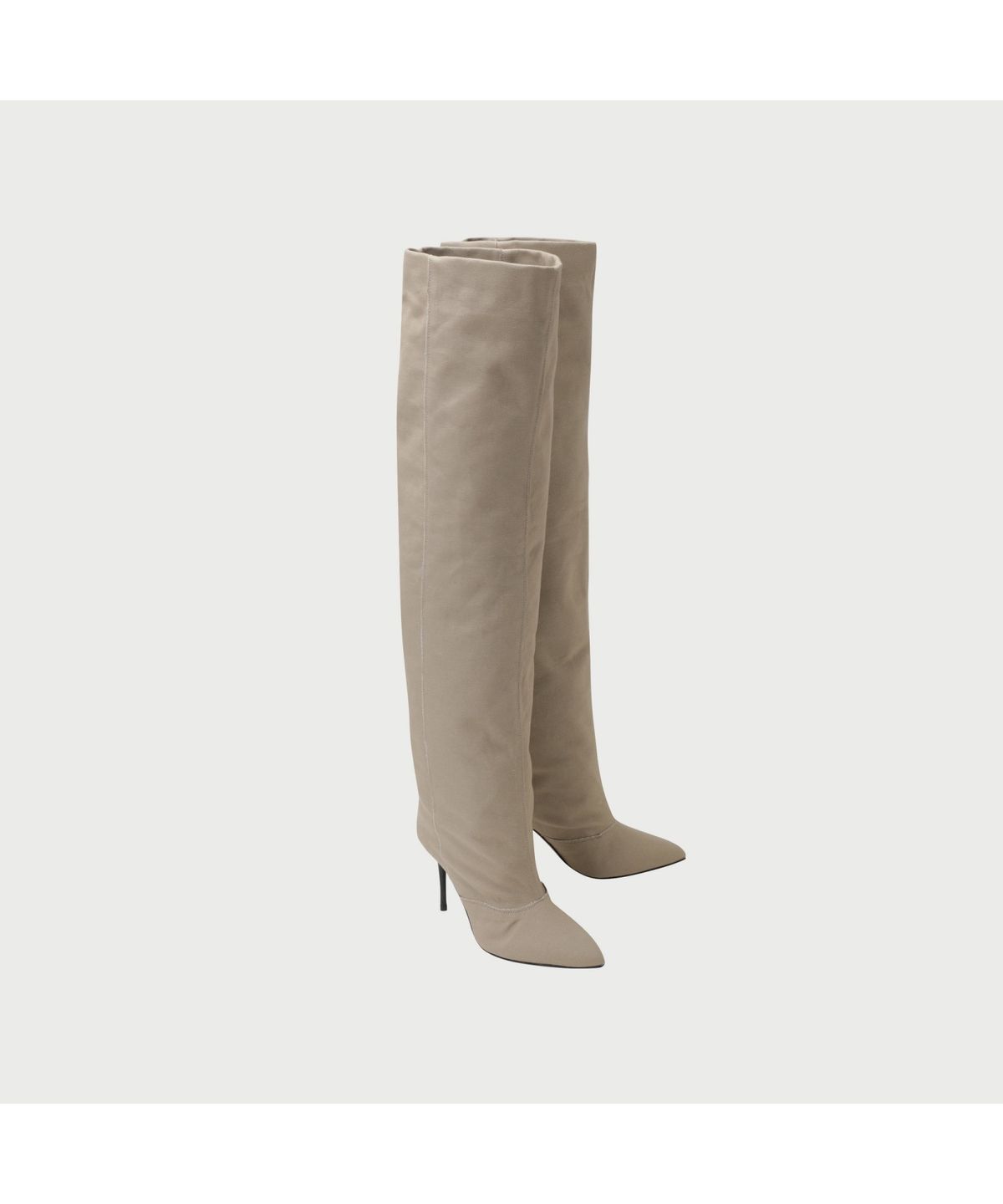 이로 우먼(IROWOMEN) LOLY TOILE 코튼 링클 롱 부츠 - BEIGE