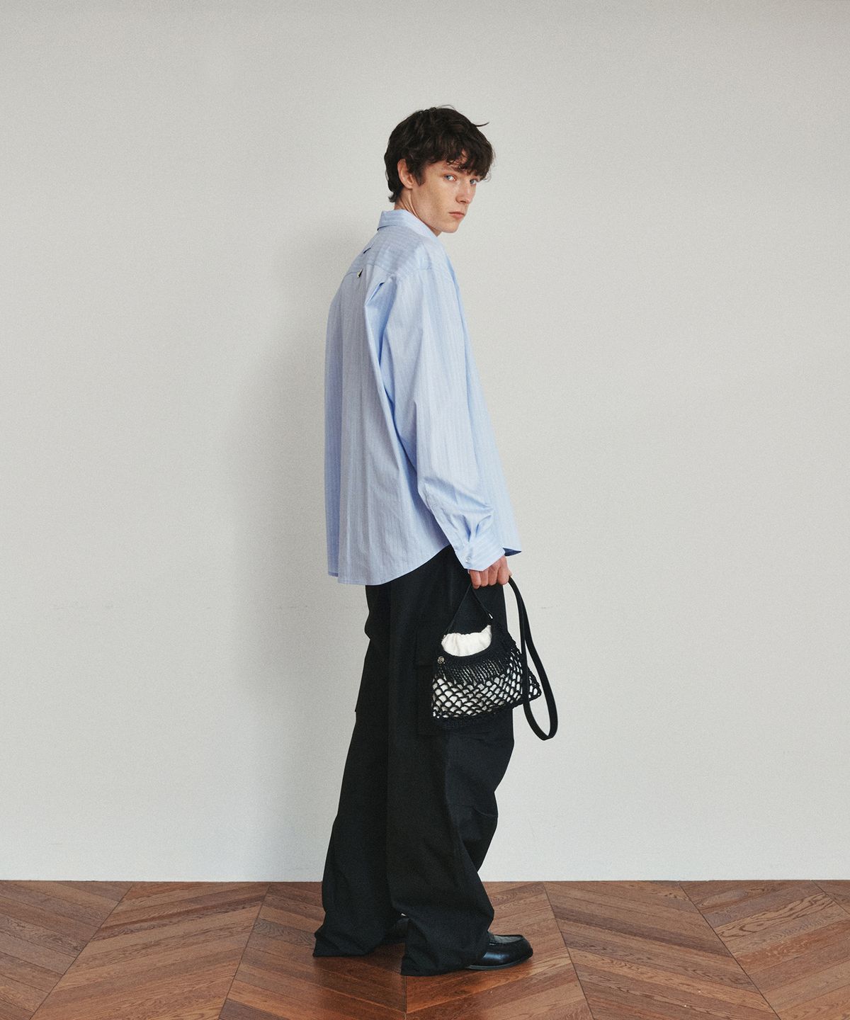 호이테(HEUTE) LONG SLEEVE STRIPE SHIRT (BLUE)