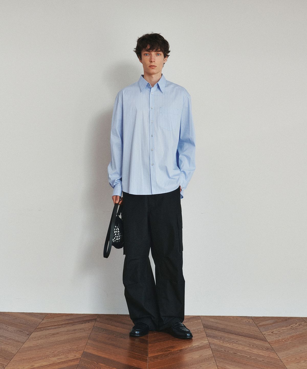 호이테(HEUTE) LONG SLEEVE STRIPE SHIRT (BLUE)