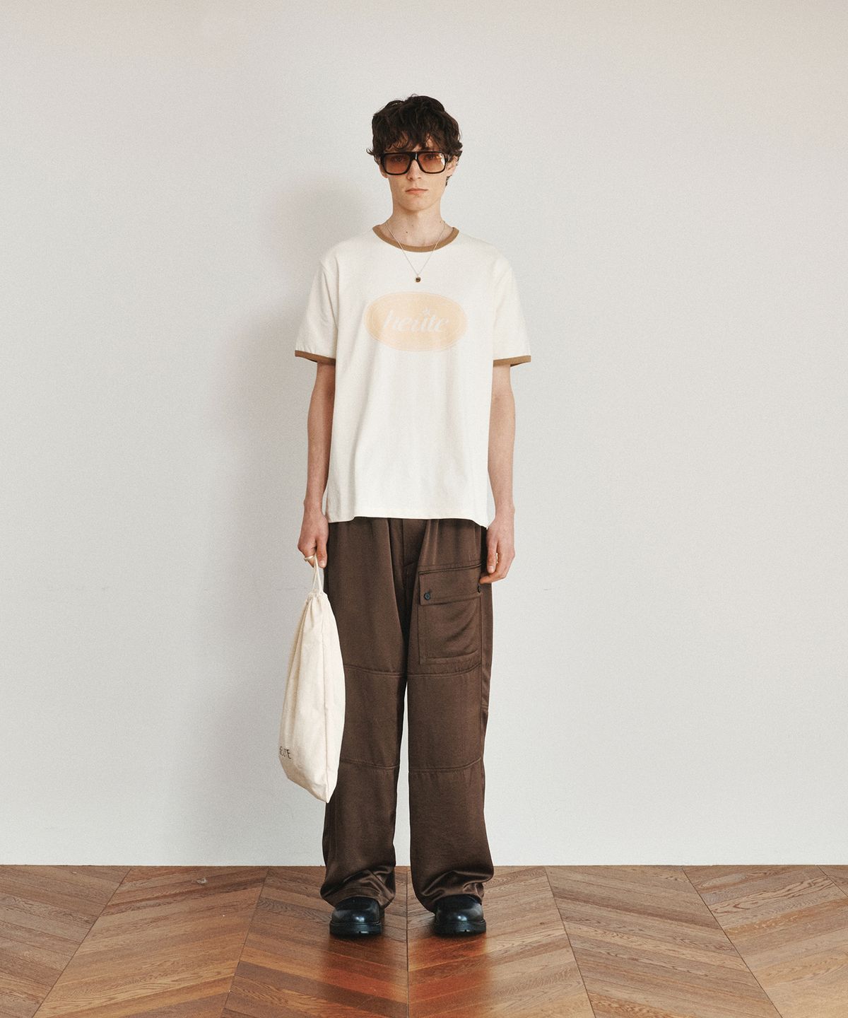 호이테(HEUTE) HET CIRCLE RINGER T-SHIRT (BROWN)