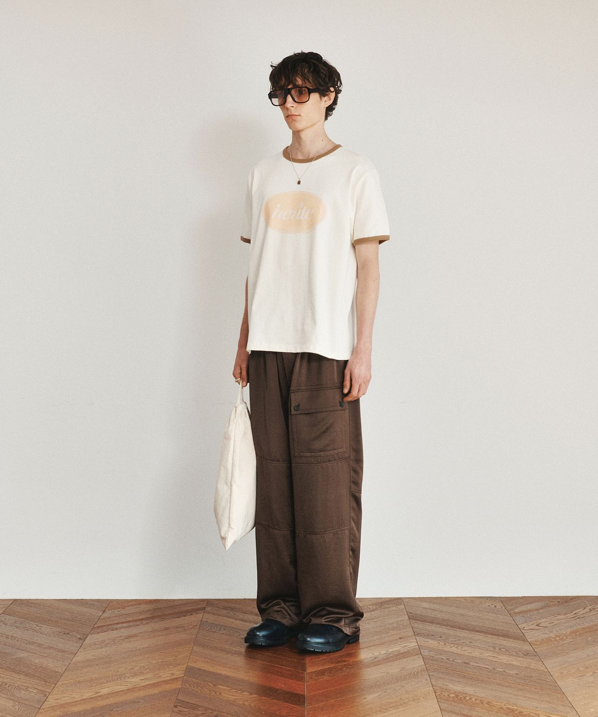 호이테(HEUTE) HET CIRCLE RINGER T-SHIRT (BROWN)