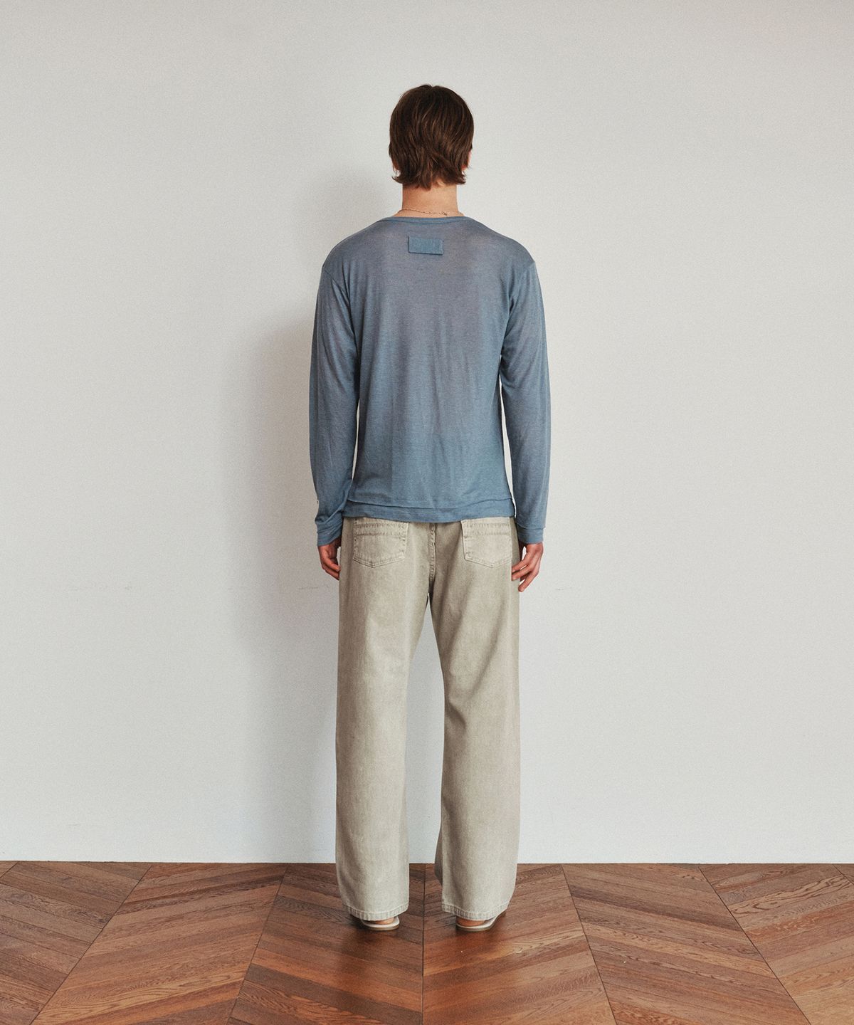 호이테(HEUTE) FUZZY ROUND NECK T-SHIRT (DARK BLUE)