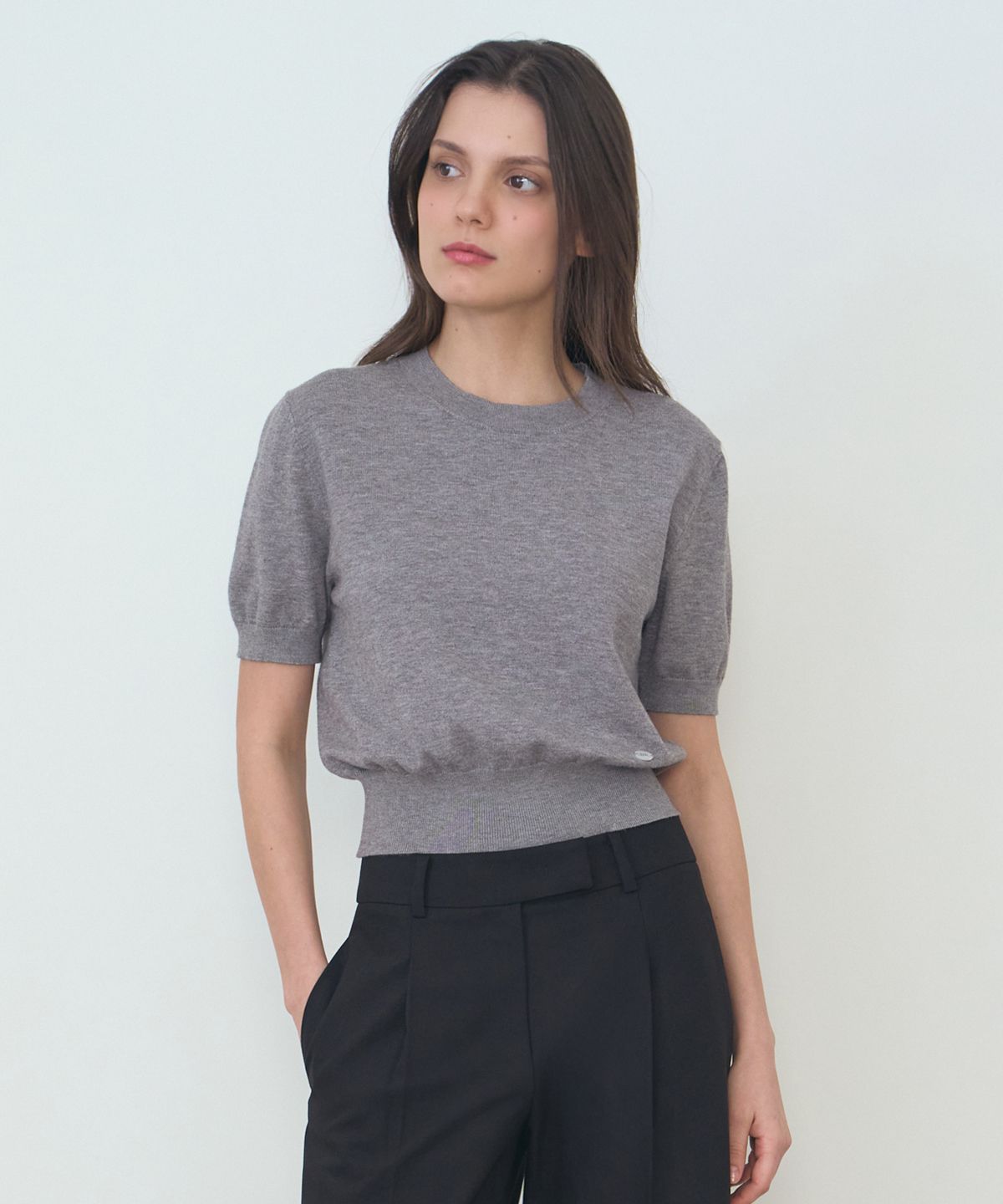로브로브(LOVLOV) MY ATTITUDE HALF SLEEVE KNIT  TOP