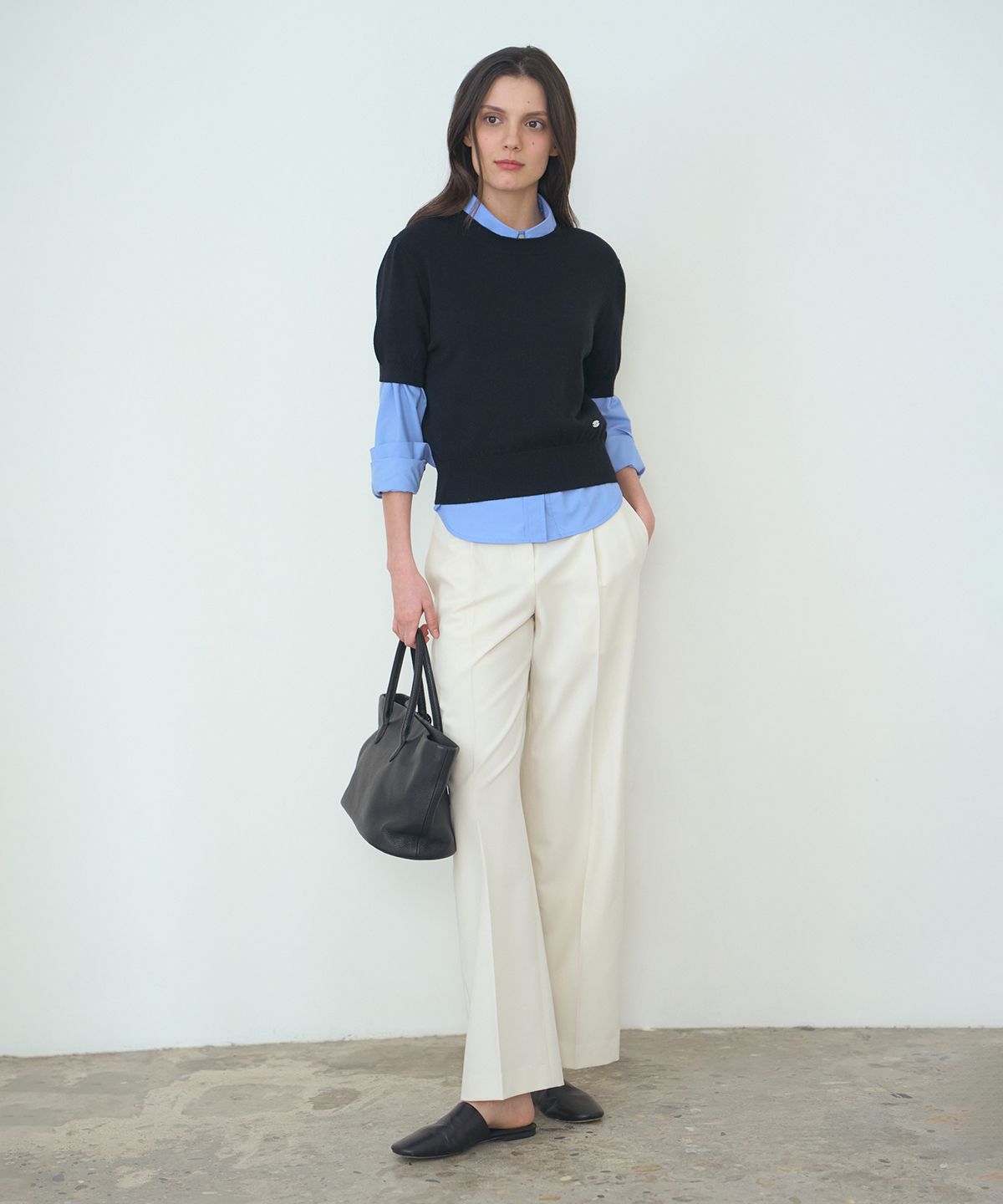 로브로브(LOVLOV) MY ATTITUDE HALF SLEEVE KNIT  TOP