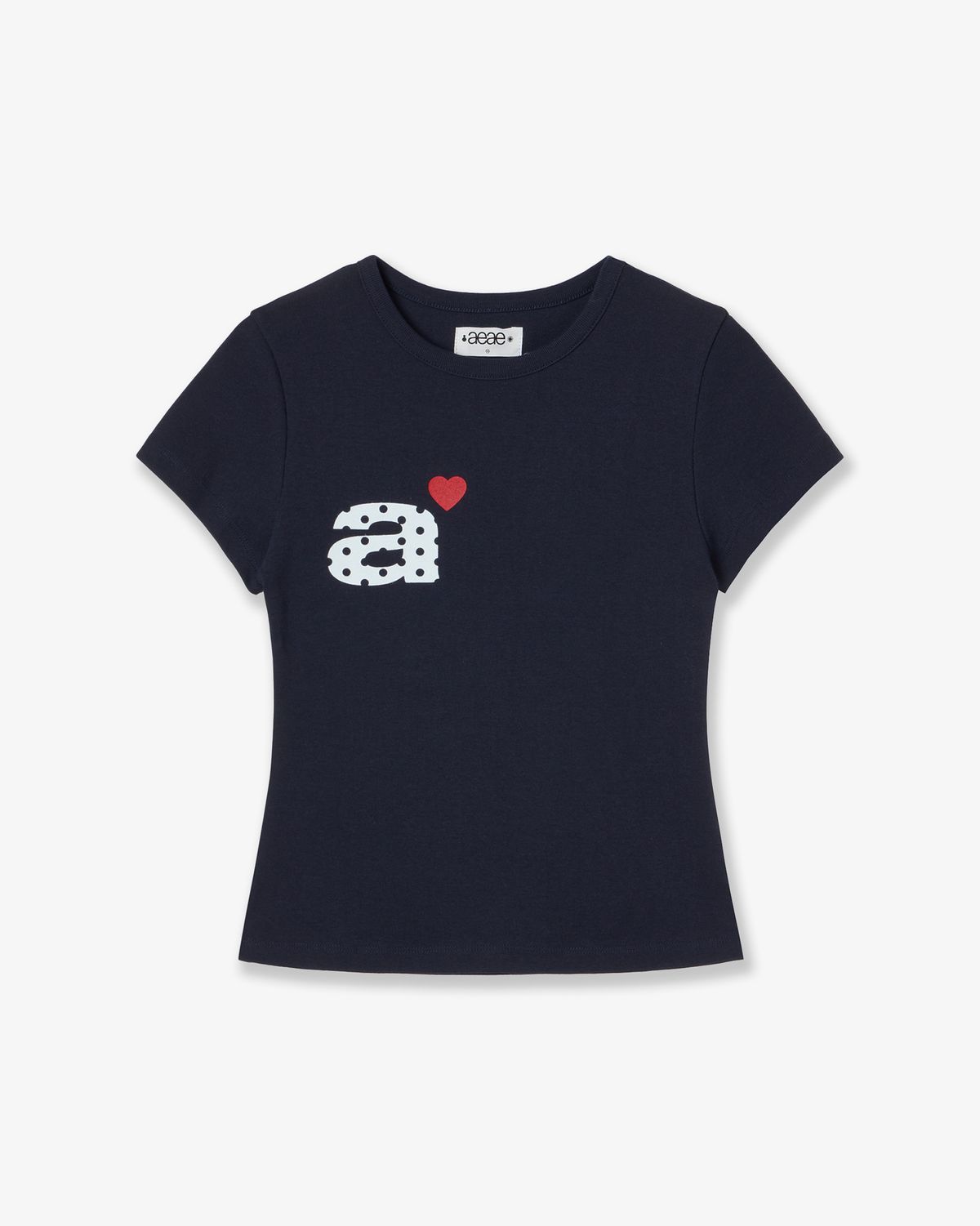 에이이에이이(AEAE) DOT SMALL LETTER TEE [NAVY]