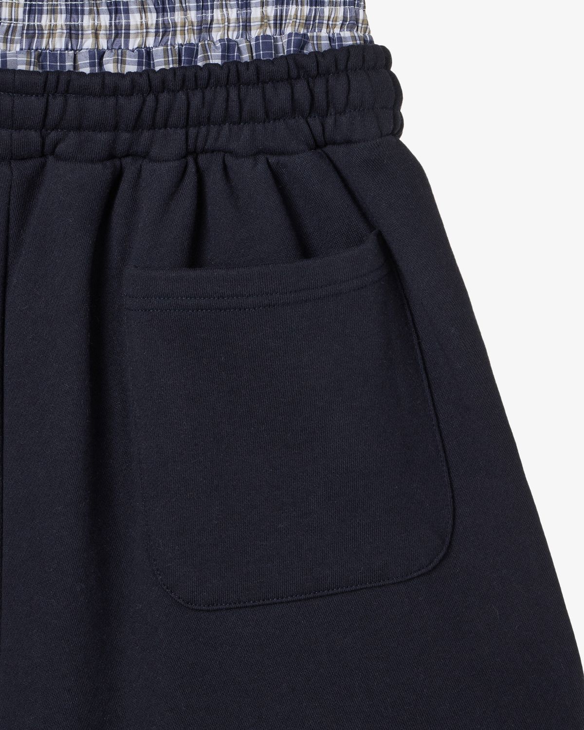 에이이에이이(AEAE) TRUNK LAYERED SWEATSHORTS [NAVY]