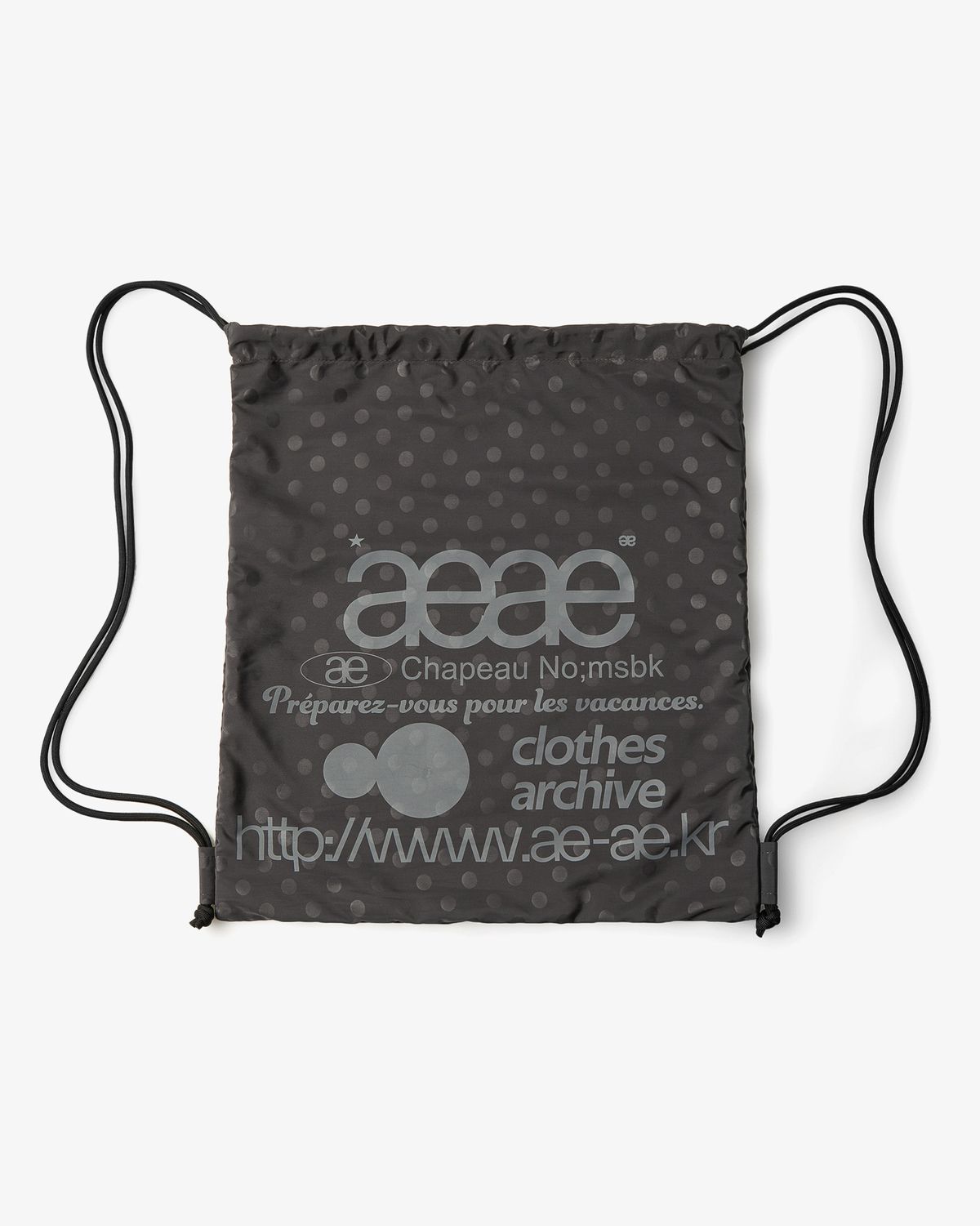 에이이에이이(AEAE) WEB LOGO DOT GYM SACK [GREY]
