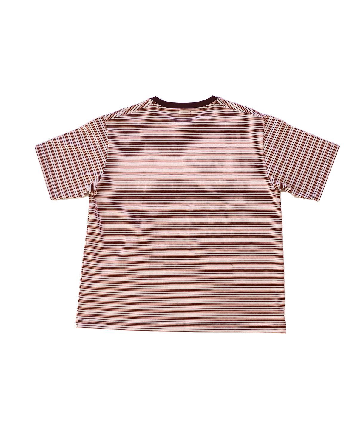 1011갤러리(1011 GALLERY) G Logo Stripe T-Shirts - Ecru/Brown