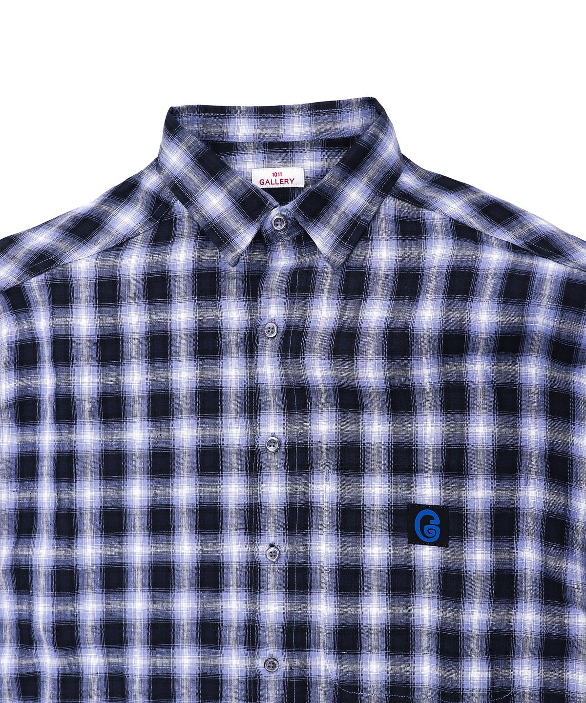 1011갤러리(1011 GALLERY) G Logo Check Shirts - Blue