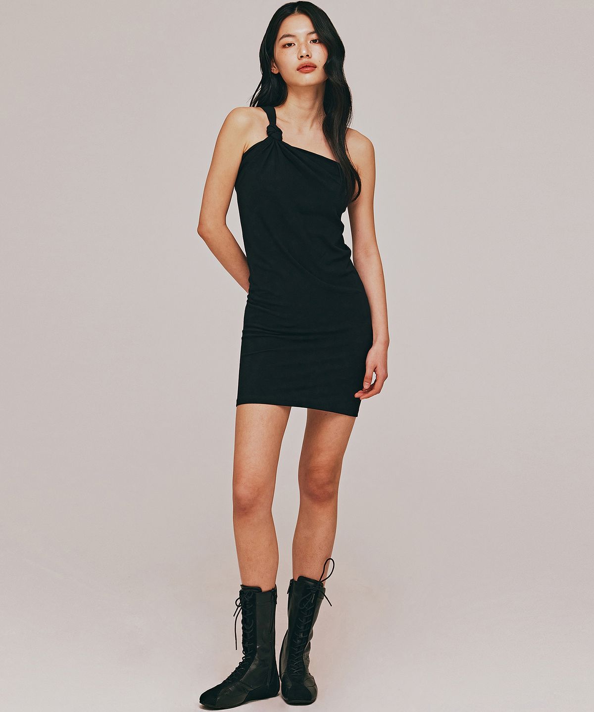탑걸(TOPGIRL) TIED ONE SHOULDER MINI DRESS_T516DS500