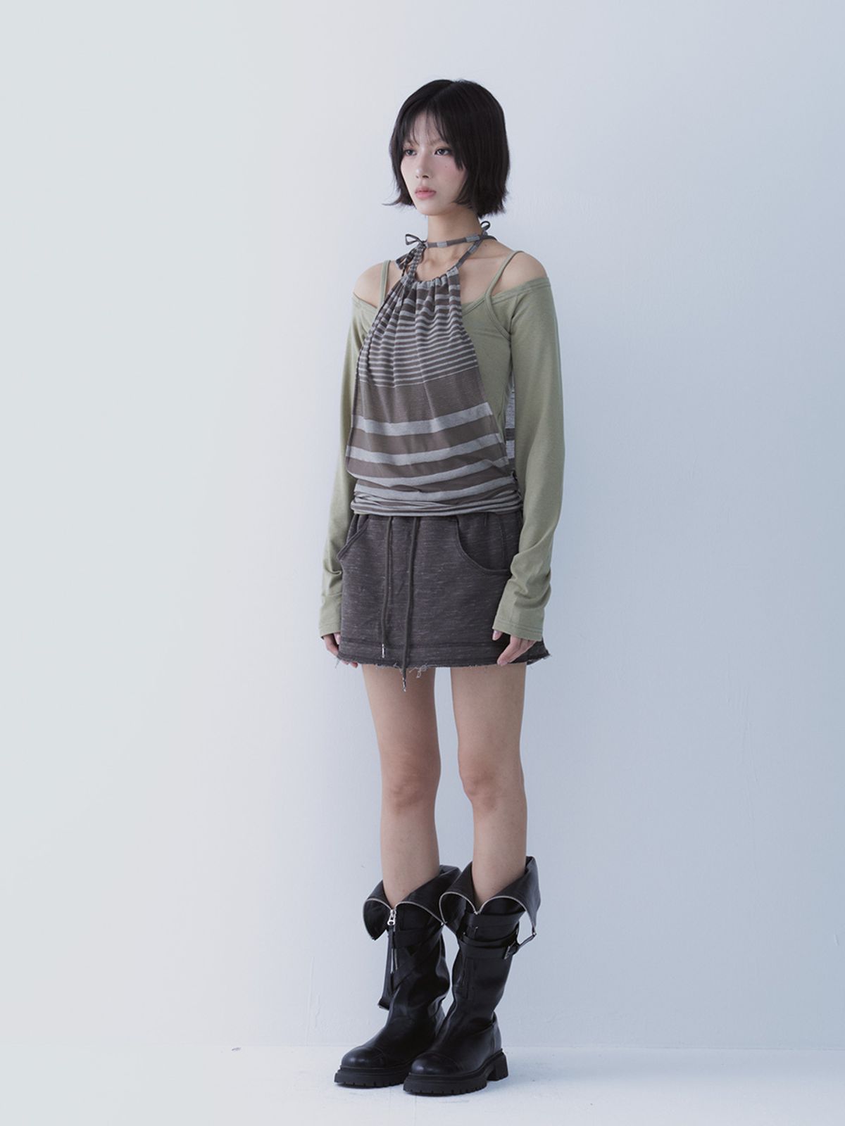 쎄쎄쎄(SETSETSET) TRANSFORM LAYERED TEE (GREEN)