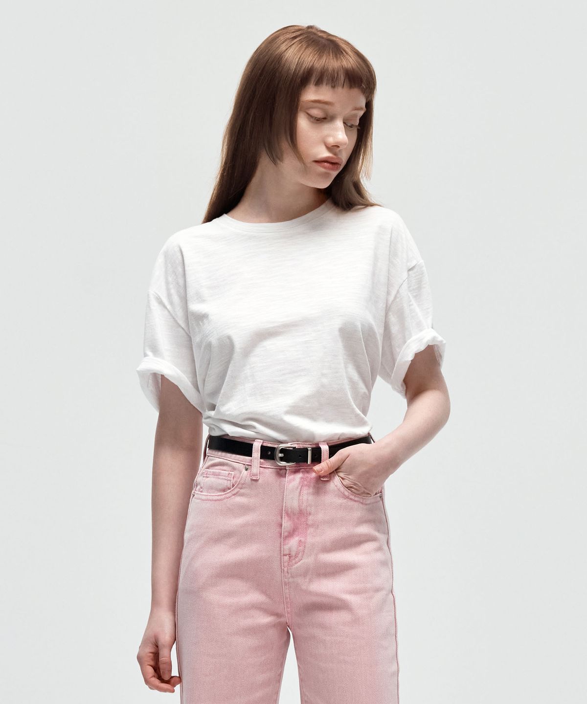 시티브리즈(CITYBREEZE) 슬라브 루즈핏 반팔 티셔츠_WHITE