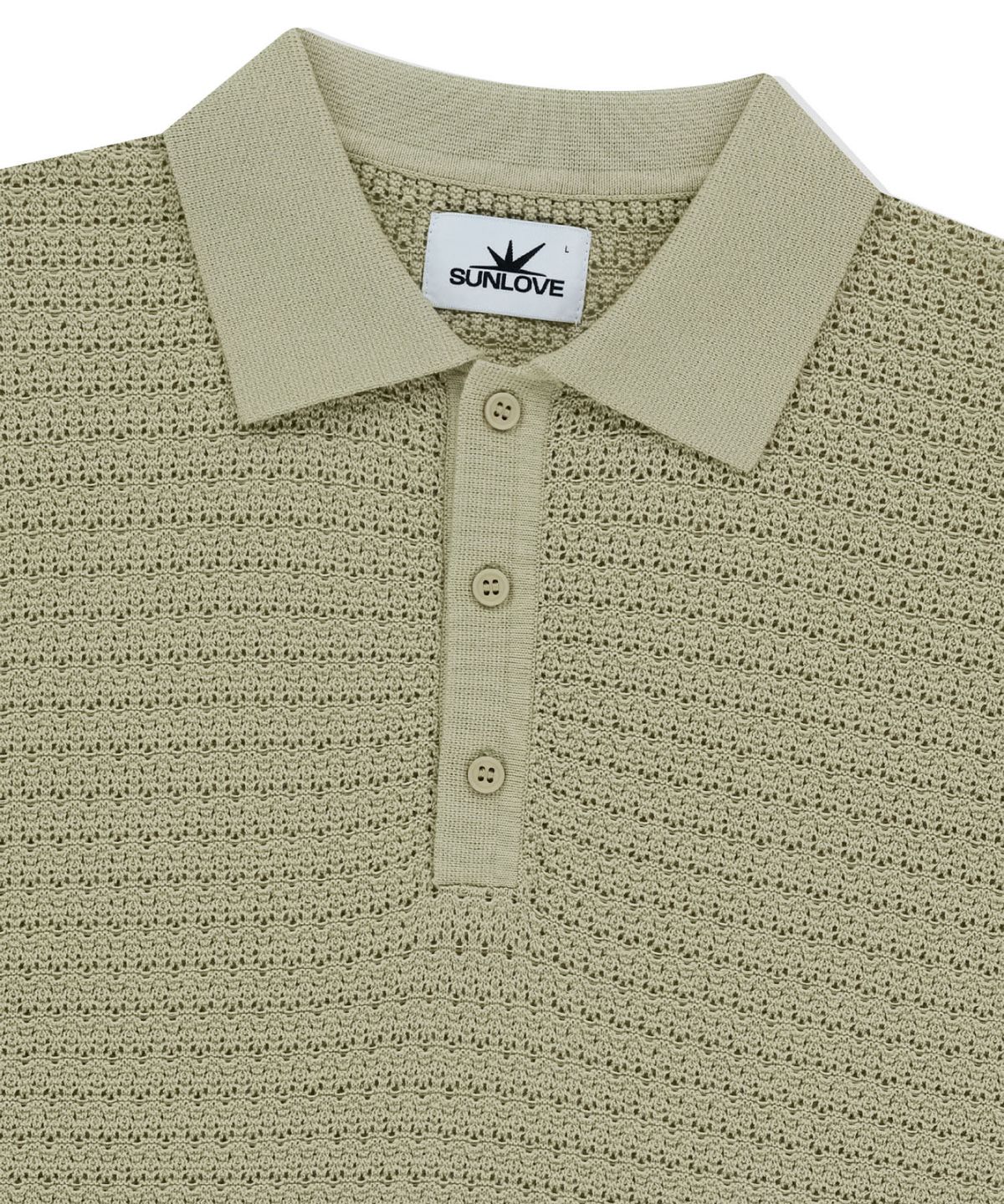 썬러브투어(SUNLOVETOUR) Border Crochet Knit Polo Beige