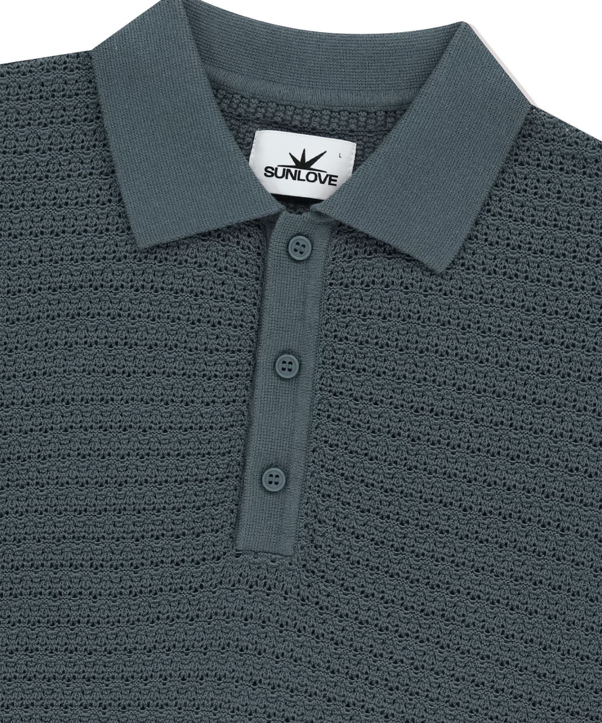 썬러브투어(SUNLOVETOUR) Border Crochet Knit Polo Navy