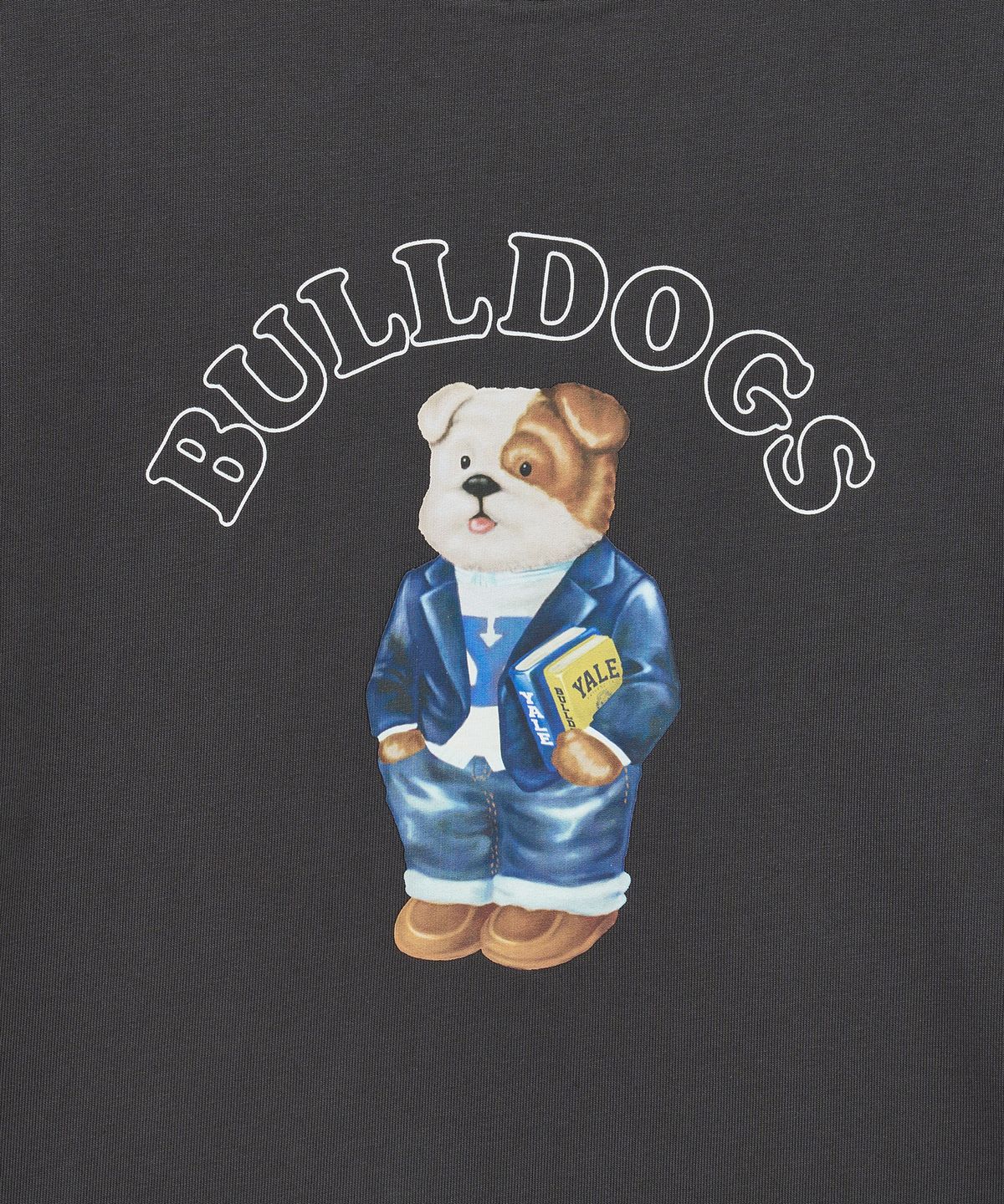 예일(YALE) 우먼즈 프레피 불독스 반팔티셔츠_차콜