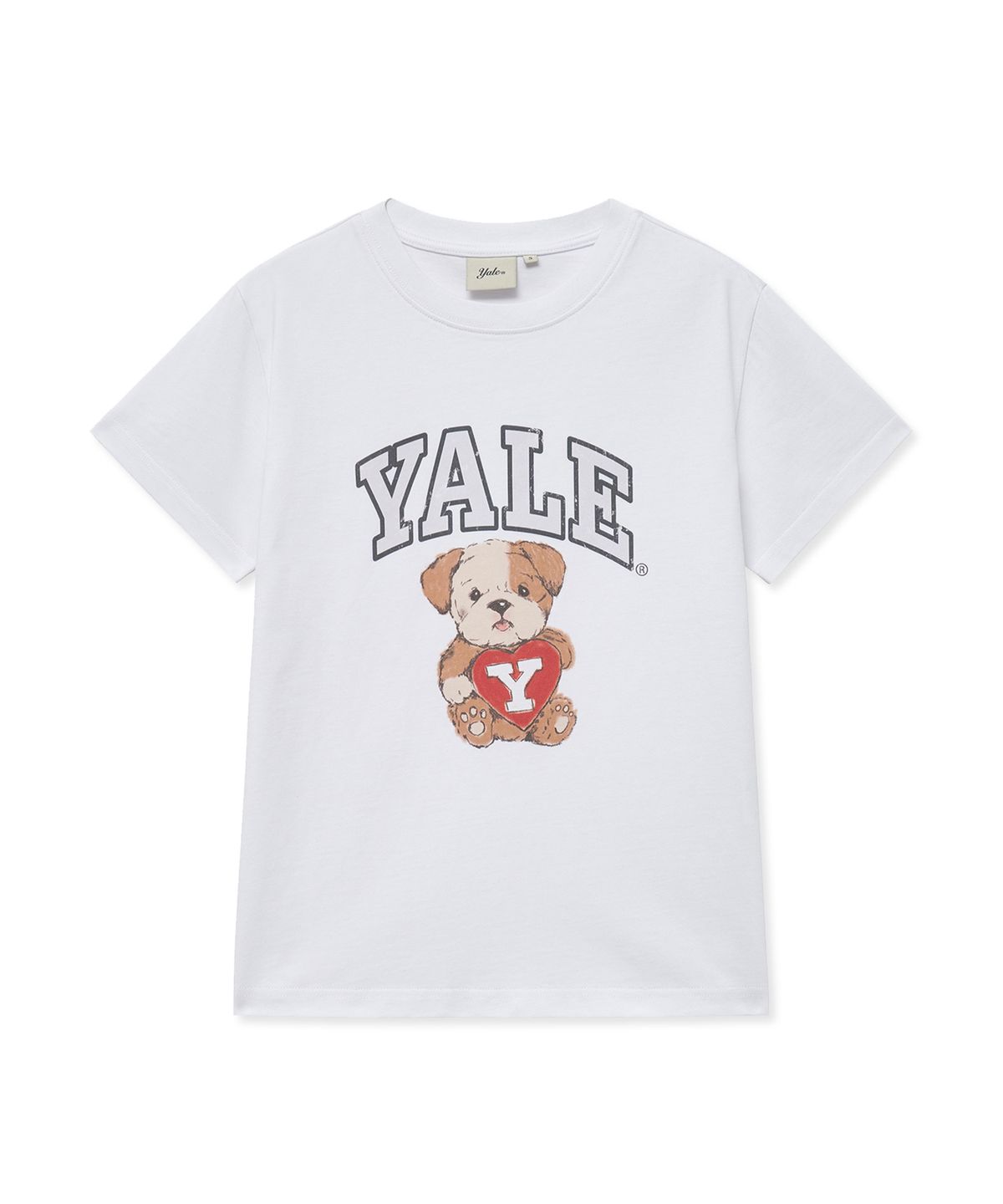 예일(YALE) 우먼즈 테디 댄 반팔티셔츠_화이트