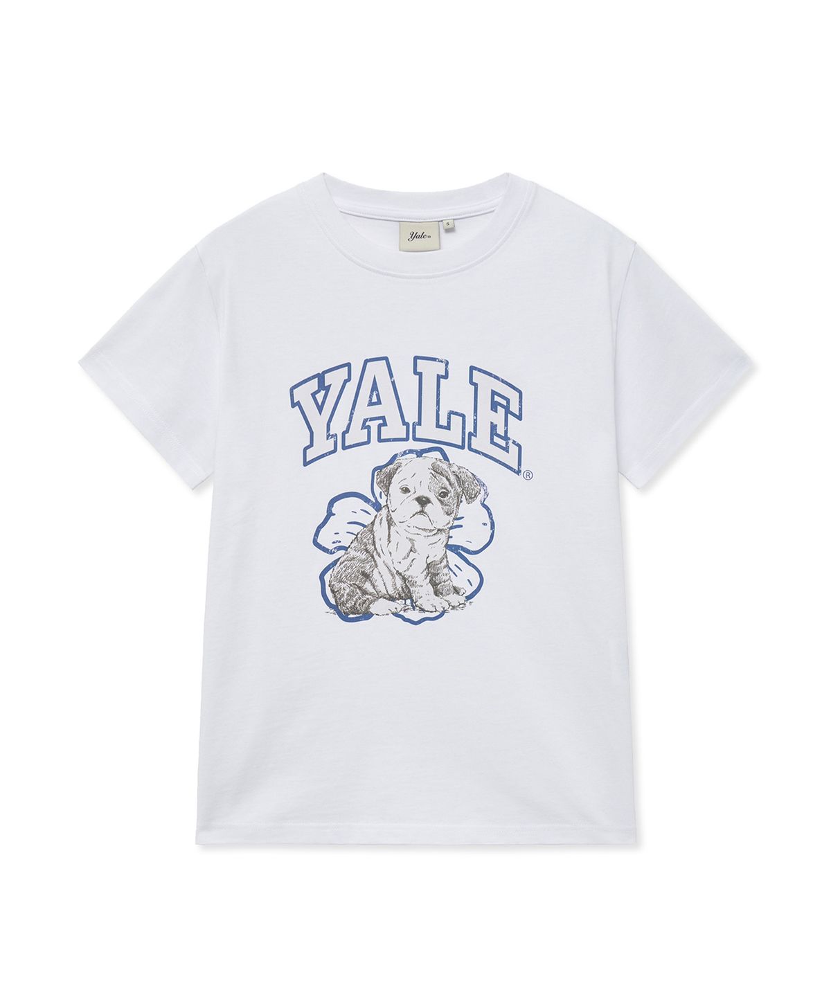 예일(YALE) 우먼즈 빈티지 플라워 댄 반팔티셔츠_화이트