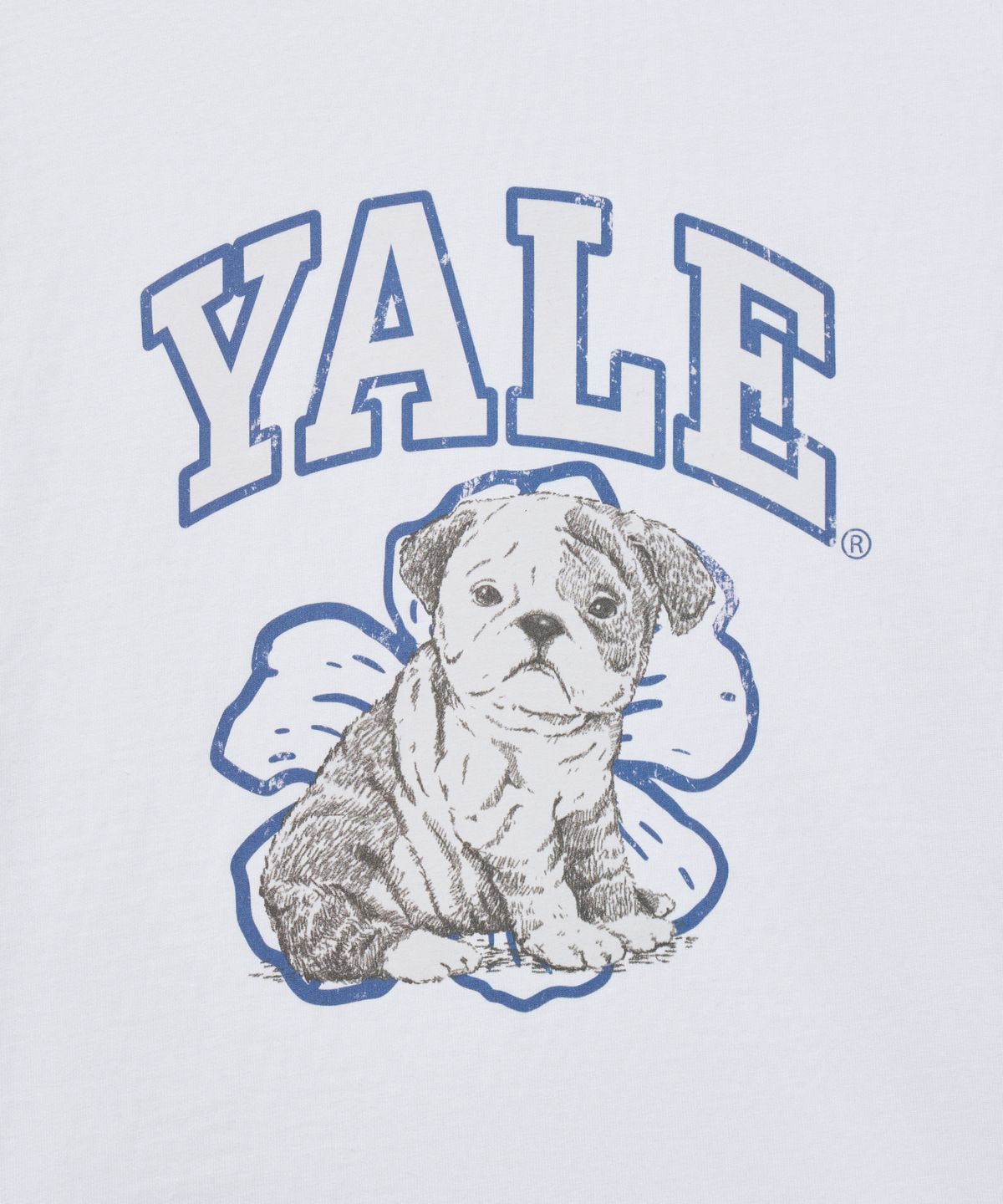 예일(YALE) 우먼즈 빈티지 플라워 댄 반팔티셔츠_화이트