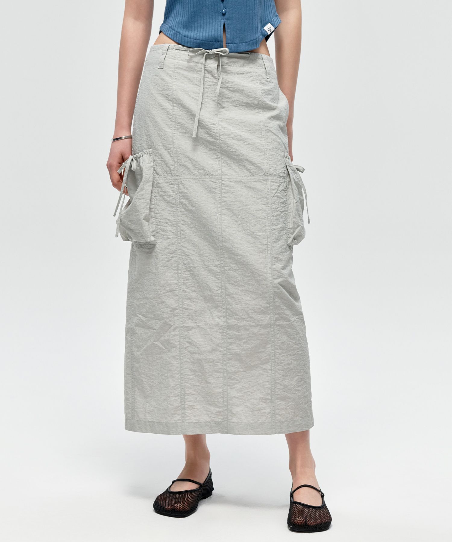 スカート Citybreeze Out Pocket Nylon Long Skirt RM5B0073 MUSINSA | CITYBREEZE WOMAN Out Pocket Nylon Long Skirt_GREY