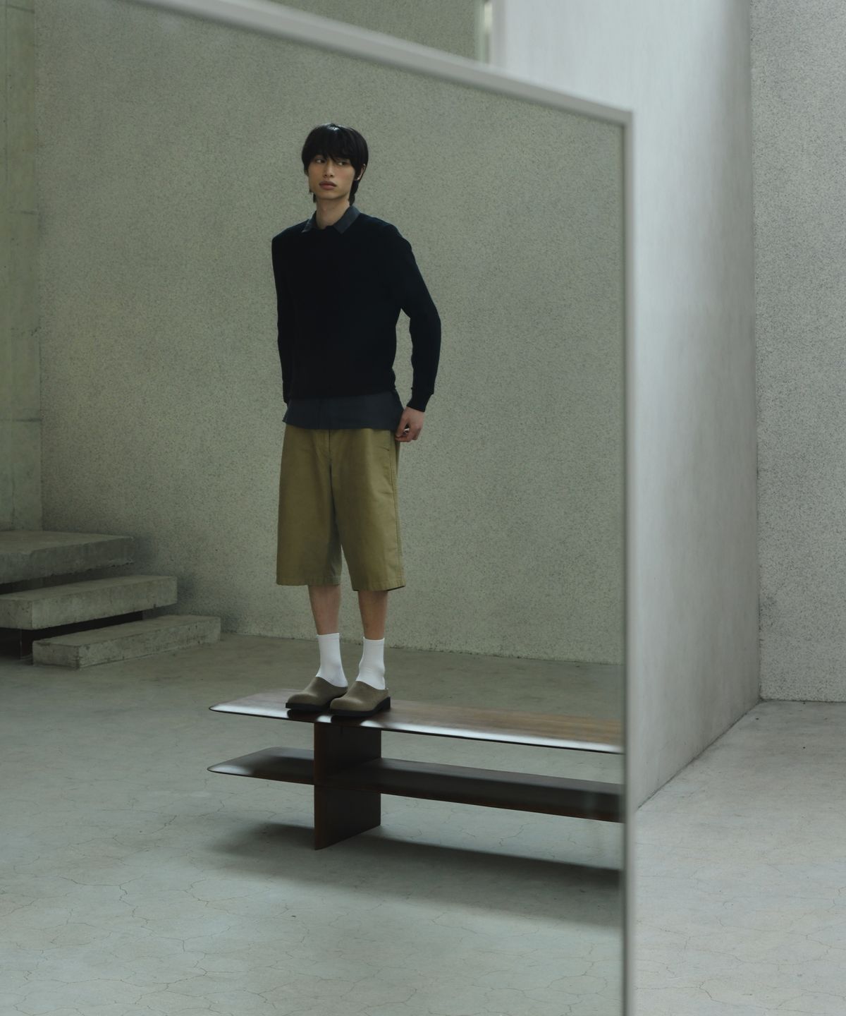 슈피트(SHUFIT) 볼륨 슬라이드 스웨이드 뮬 슬리퍼 연브라운 SFT-405