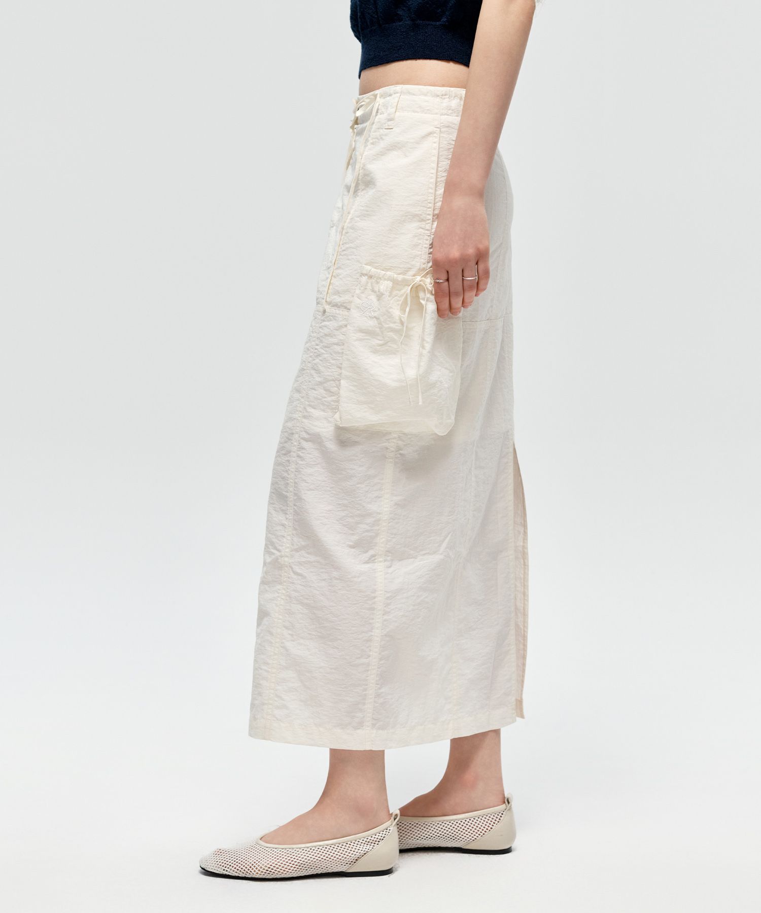 スカート citybreeze Essential Logo Banding Nylon Pants Skirt WHITE CT citybreeze Essential Logo Banding Nylon Pants Skirt WHITE CT