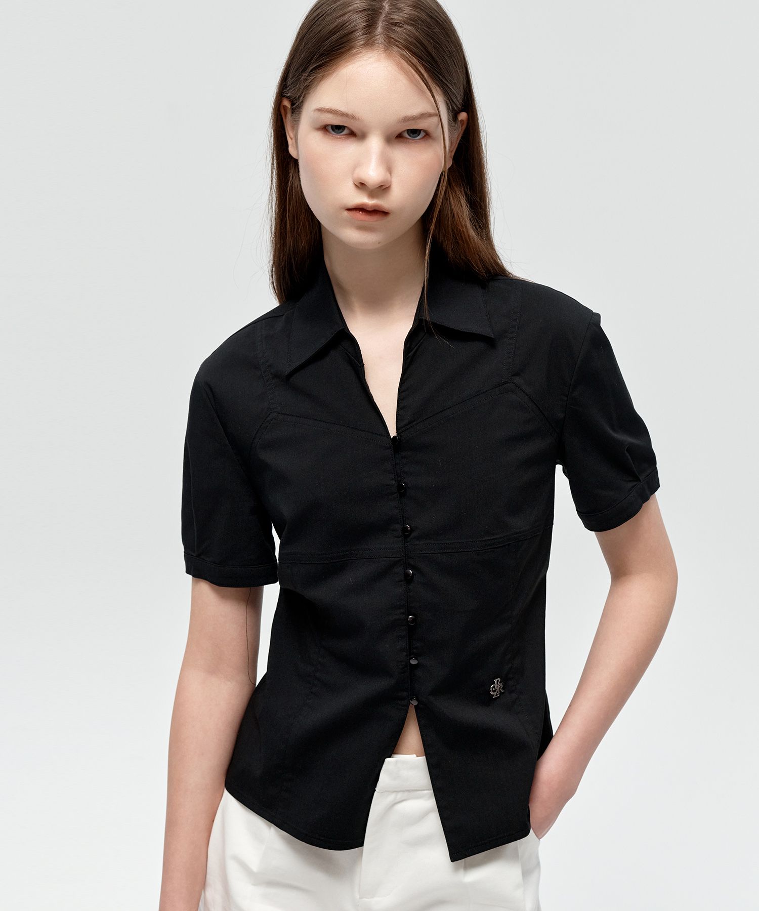 [CITYBREEZE]UNISEX●WRINKLE FREE OVERSIZED HALF SLEEVE SHIRT MUSINSA | CITYBREEZE WOMAN Wrinkle-free cut line short
