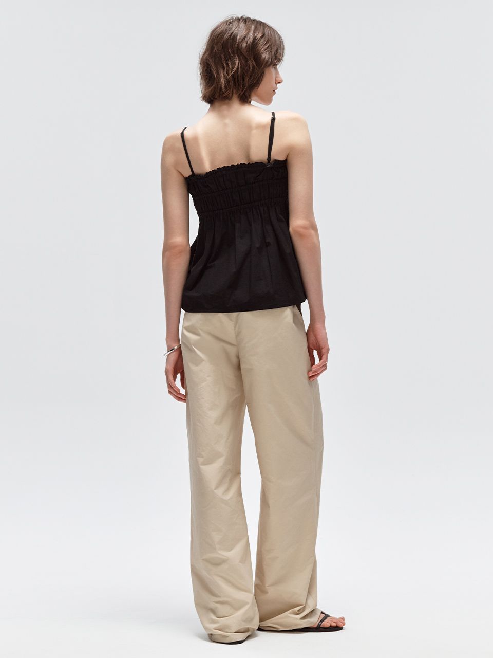 [CITYBREEZE]25SS●SHIRRING RIBBON SLEEVELESS TOP MUSINSA | CITYBREEZE WOMAN Shirring Ribbon Sleeveless Top_BLACK