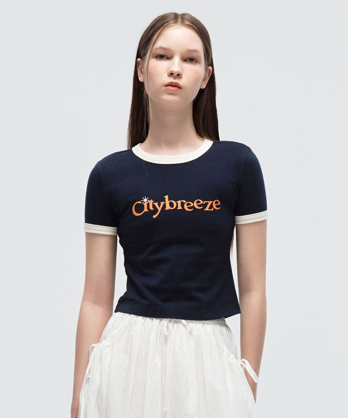 시티브리즈(CITYBREEZE) 시티 선레이 링거 티셔츠_NAVY