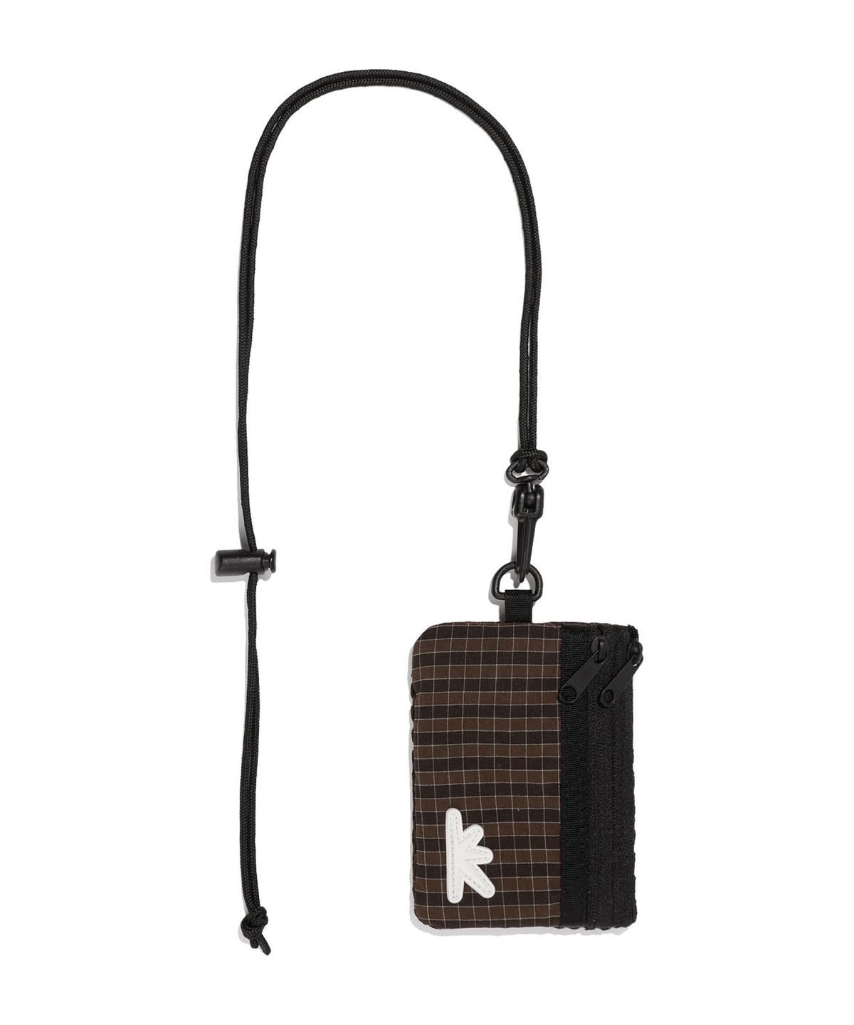 썬러브투어(SUNLOVETOUR) Zip Card Pouch Brown Grid