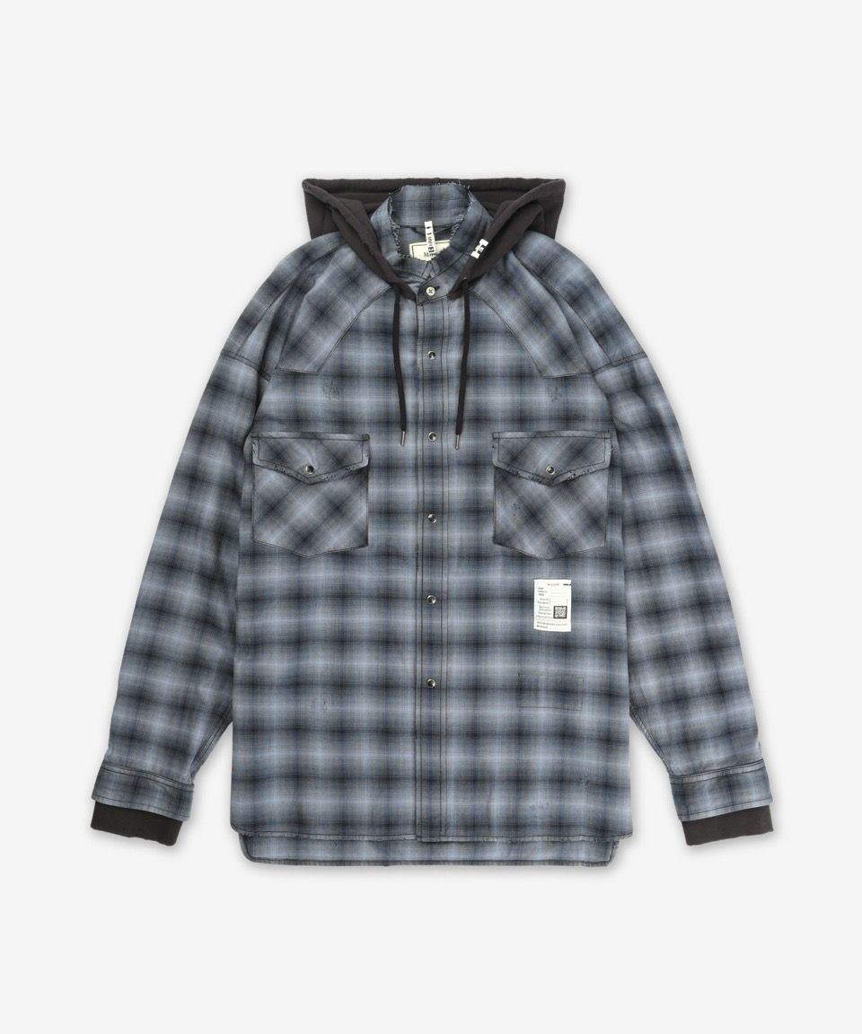 MUSINSA | MAISON MIHARA YASUHIRO Hoodie Combine Checked T-Shirt