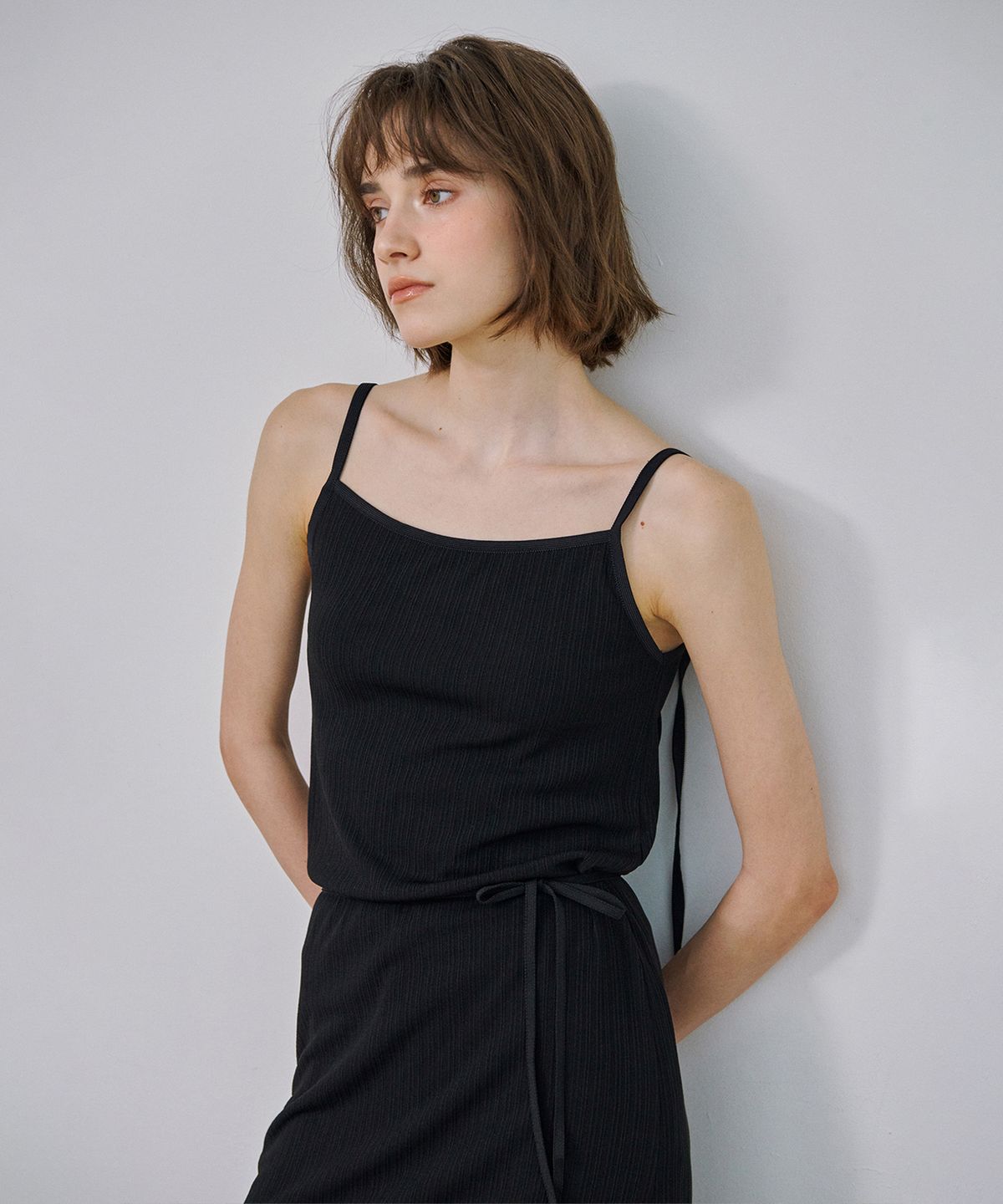 마롯(MARROT) STRING MIDI DRESS_BLACK