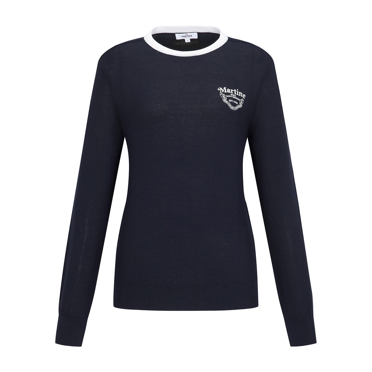 마틴골프(MARTINE GOLF) Round Lecture Long Sleeved Knit_NAVY