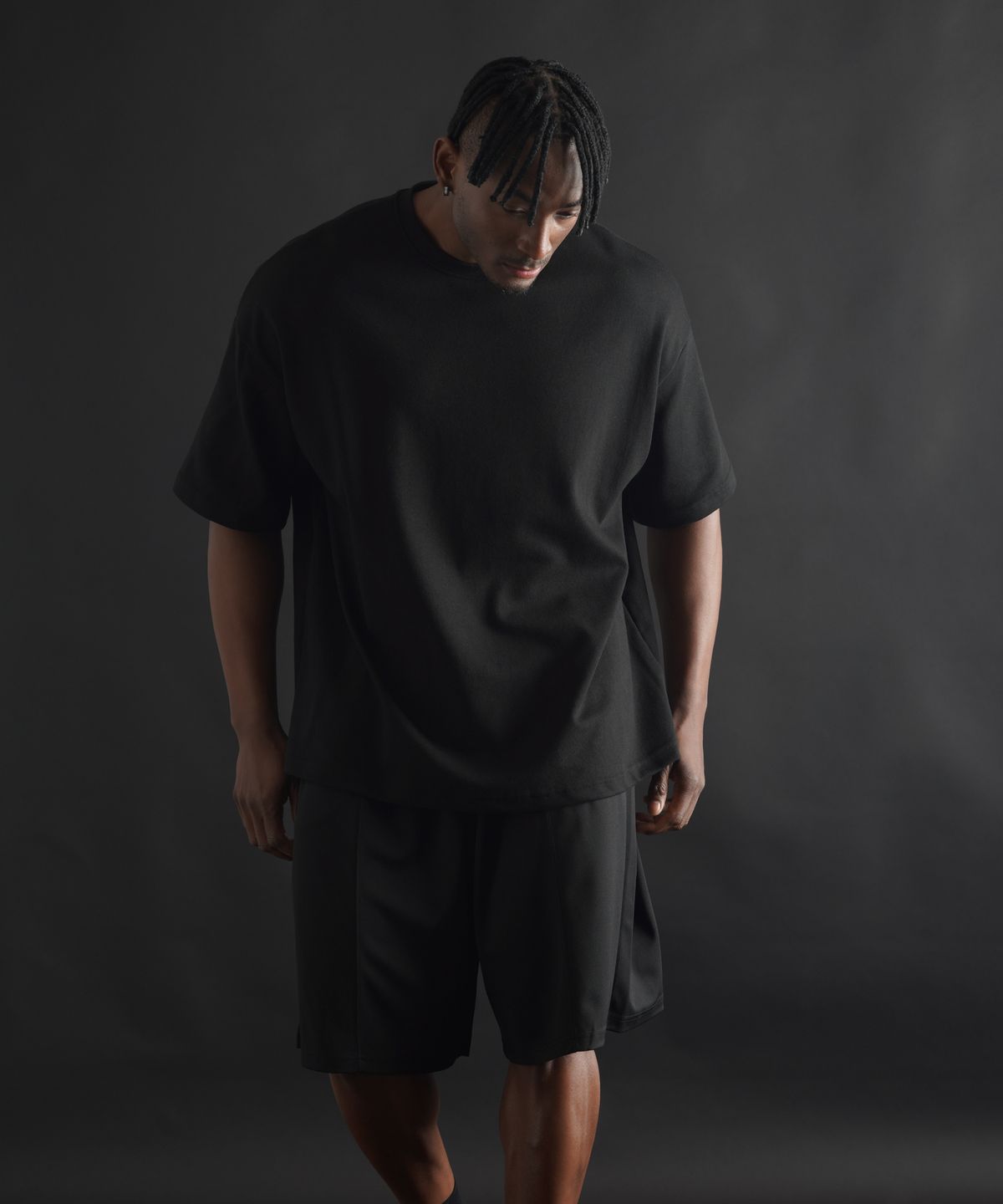 페르메논(PHERMENON) [SET] 슈퍼 오버핏 무지 반팔 티셔츠 + 에센셜 오버핏 버뮤다 쇼츠