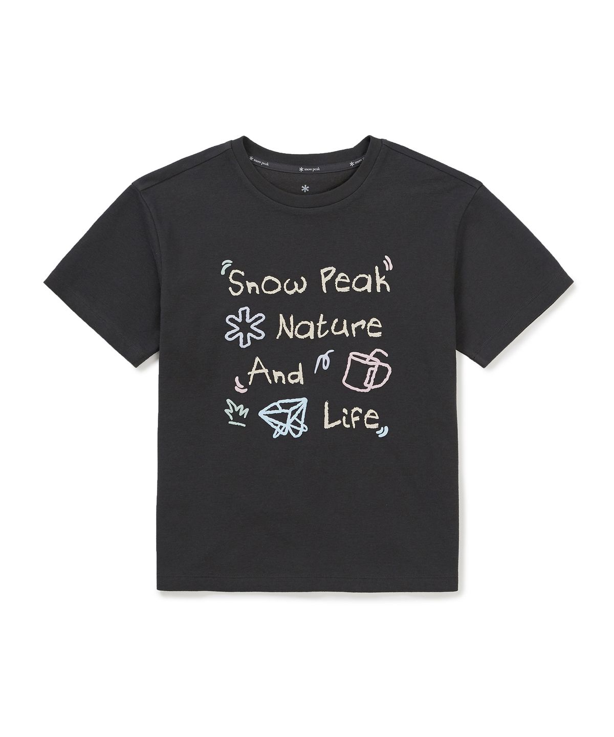 스노우피크 어패럴 키즈(SNOWPEAK APPAREL KIDS) 키즈 소로나 두들 그래픽 반팔 티셔츠 (S25MKFTS94) Charcoal