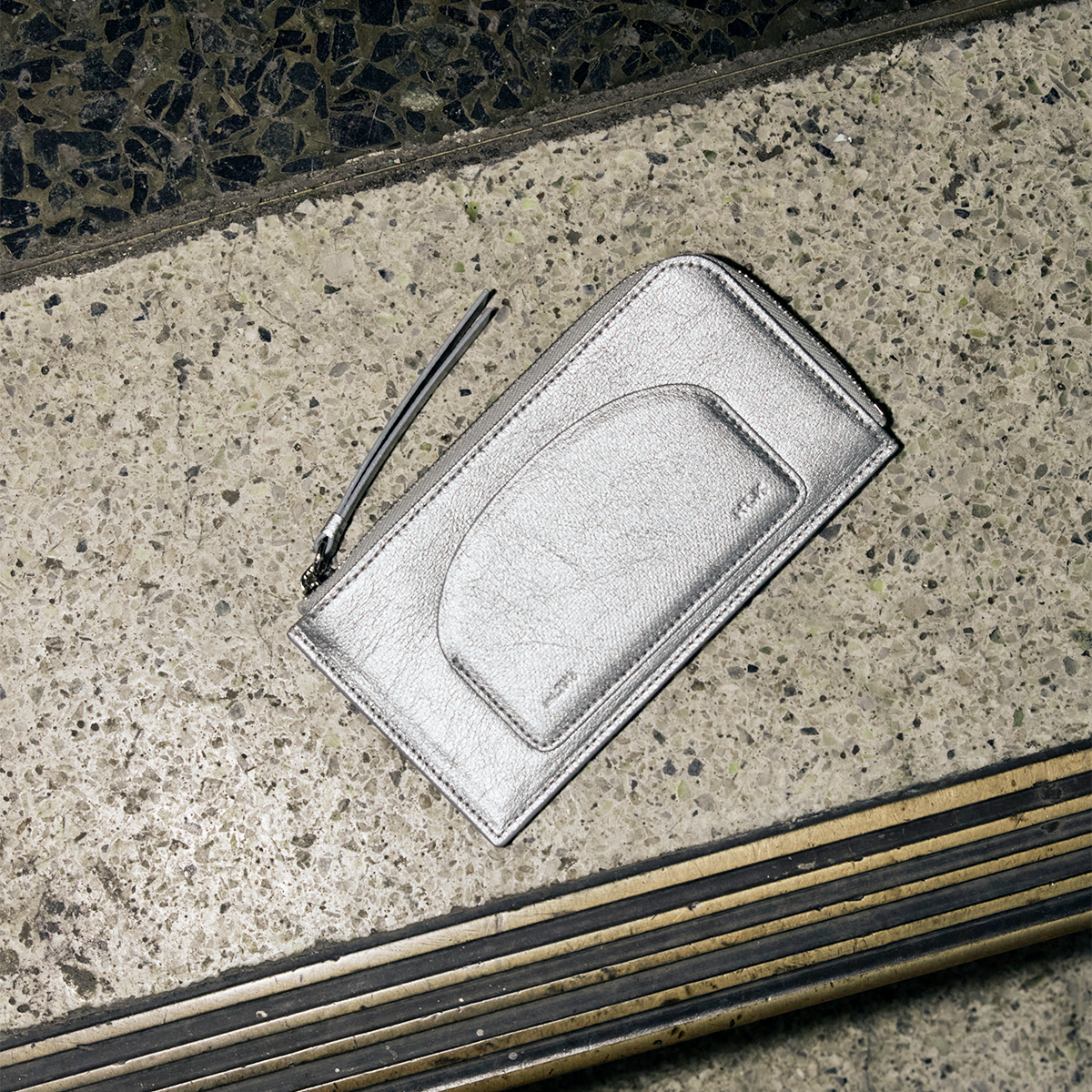 할리케이(HARLIEK) 반달 지퍼 카드지갑 / Bandal Zipper Card Wallet [Silver]