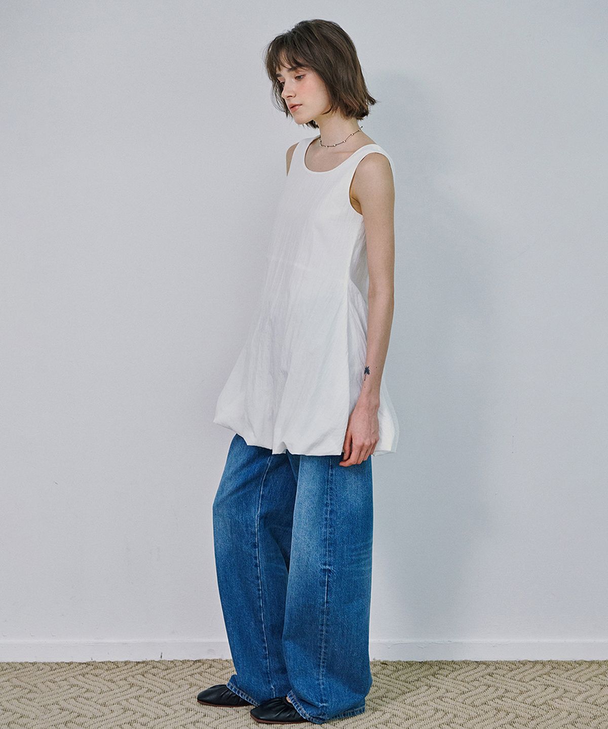 마롯(MARROT) BALLOON MINI DRESS_WHITE