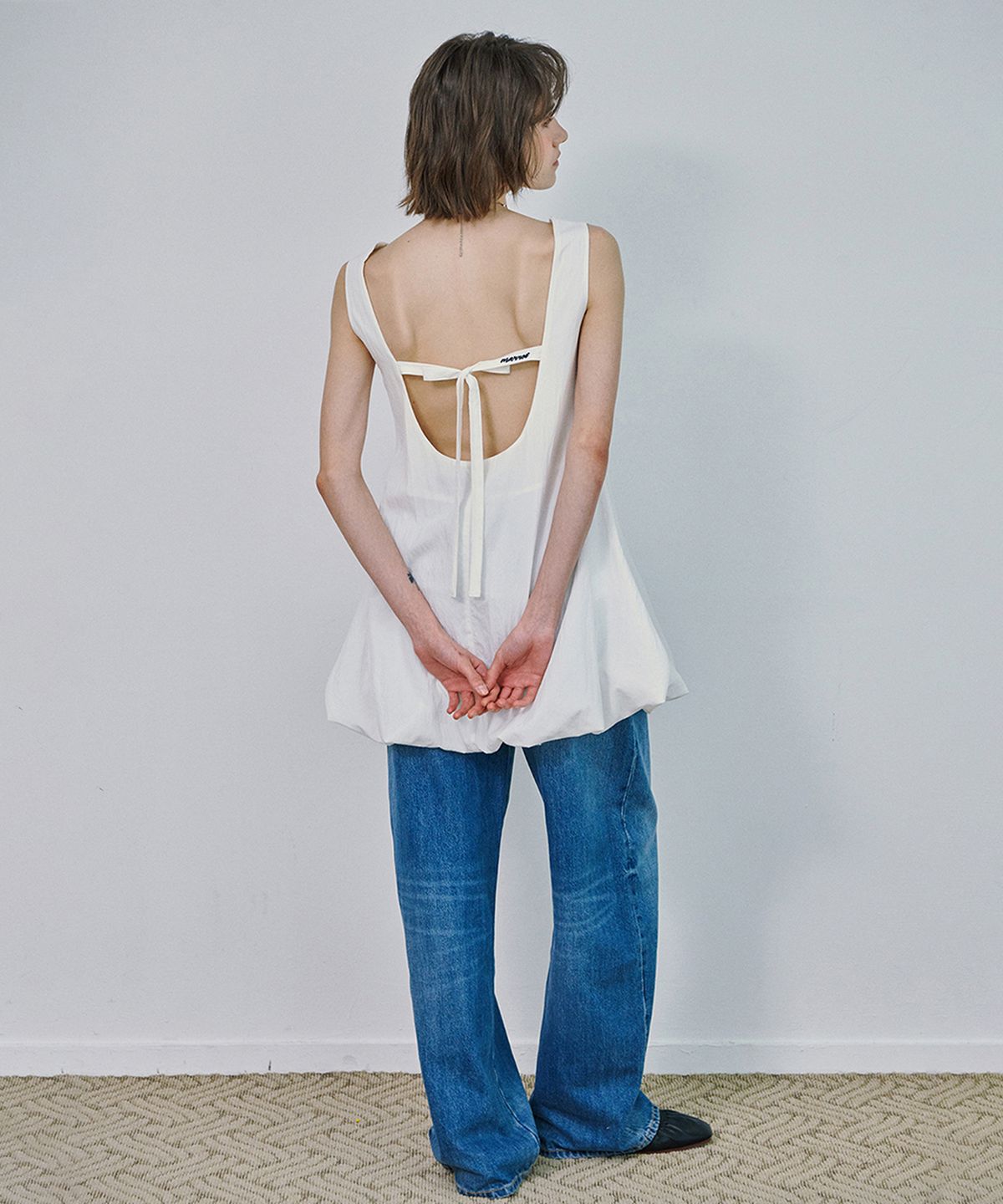 마롯(MARROT) BALLOON MINI DRESS_WHITE