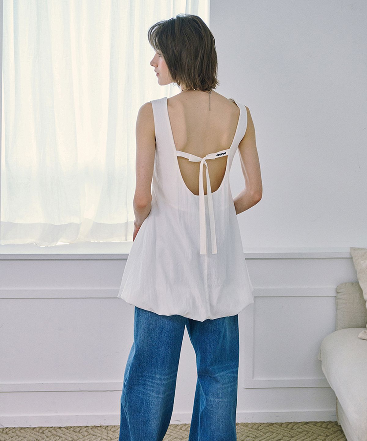 마롯(MARROT) BALLOON MINI DRESS_WHITE