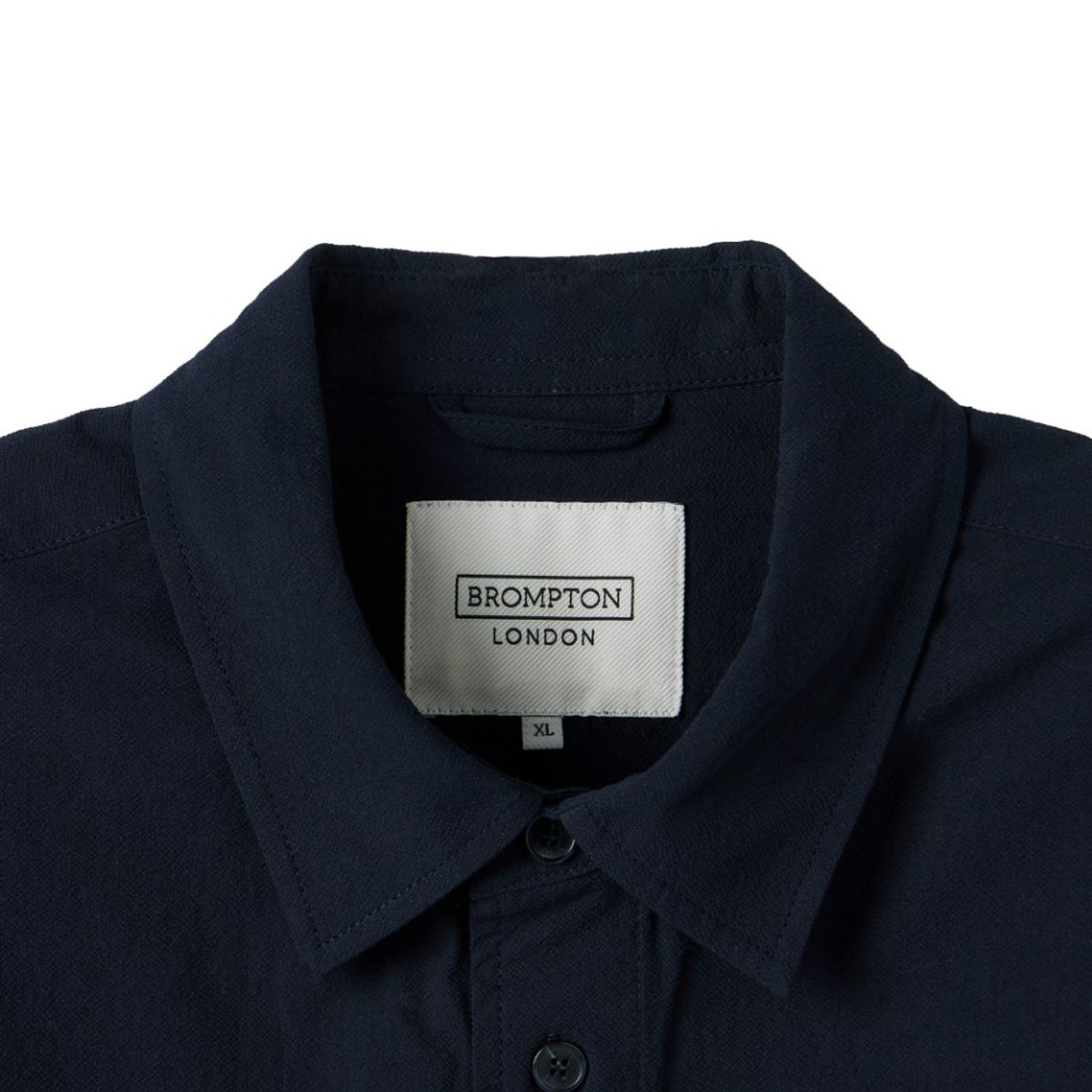 브롬톤 런던(BROMPTON LONDON) MICRO SEERSUCKER SET HALF SLEEVE SHACKET - NAVY (P252MJK484)