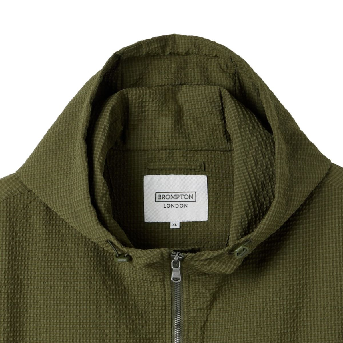 브롬톤 런던(BROMPTON LONDON) SEERSUCKER LONG SLEEVES HOOD FULL ZIP - KHAKI (P252MJP485)