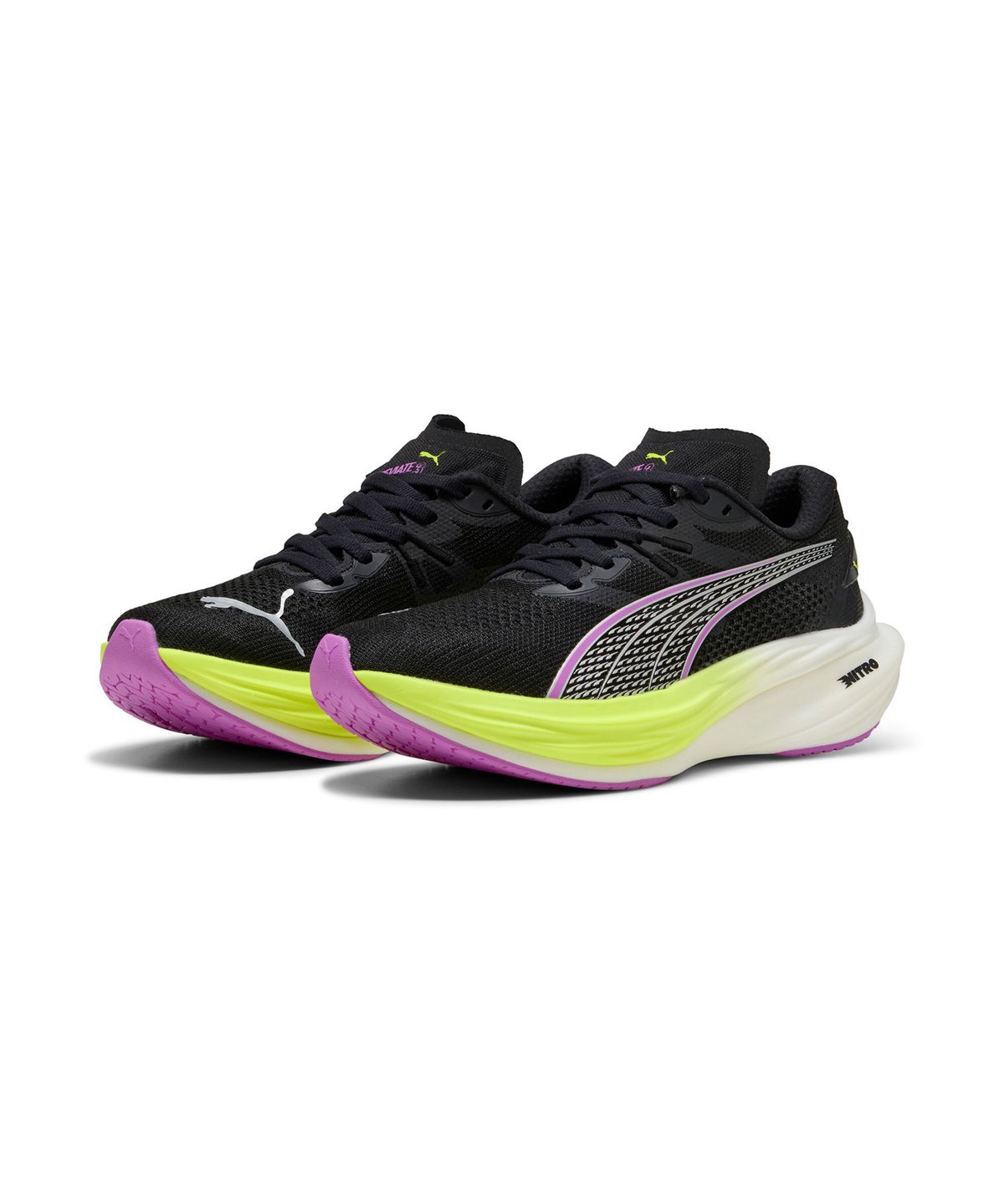 푸마(PUMA) 디비에이트 나이트로 3 우먼스 -블랙:옐로우:퓨어마젠타 / 309708-13