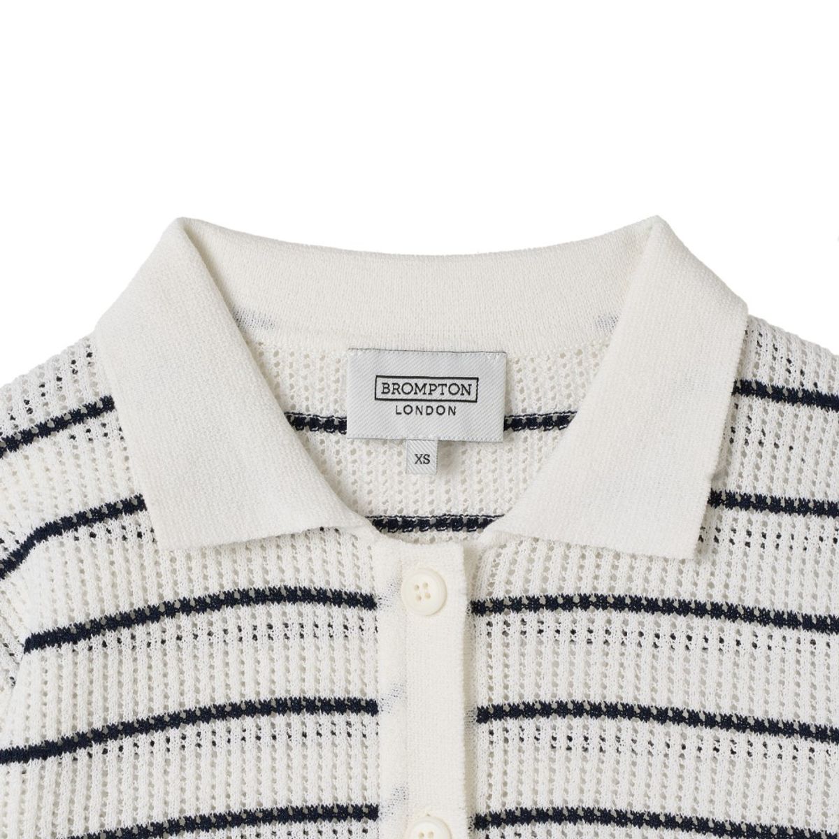 브롬톤 런던(BROMPTON LONDON) W STRIPED CADIGAN SWEATER - WHITE (P252WKT430)