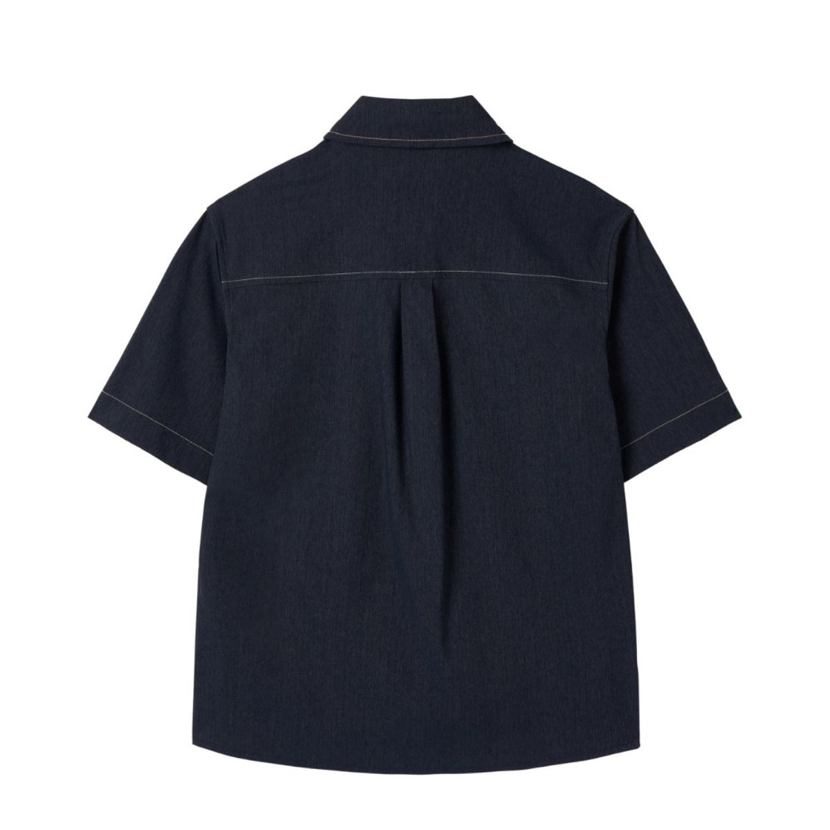 브롬톤 런던(BROMPTON LONDON) W DENIM-LIKE HALF SLEEVE SHIRT - NAVY (P252WSH180)