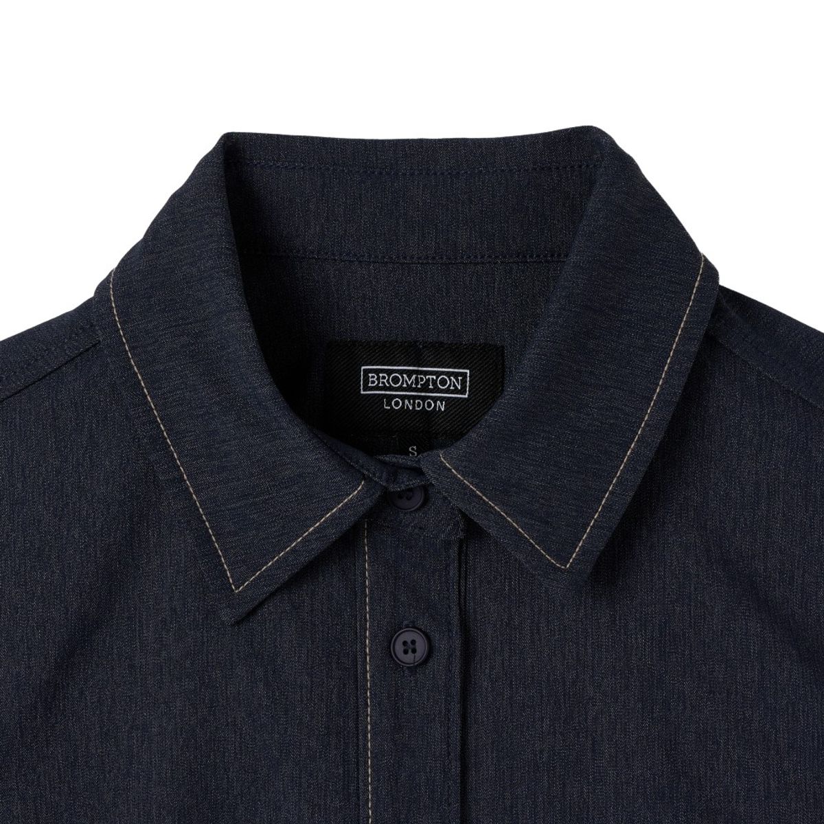 브롬톤 런던(BROMPTON LONDON) W DENIM-LIKE HALF SLEEVE SHIRT - NAVY (P252WSH180)