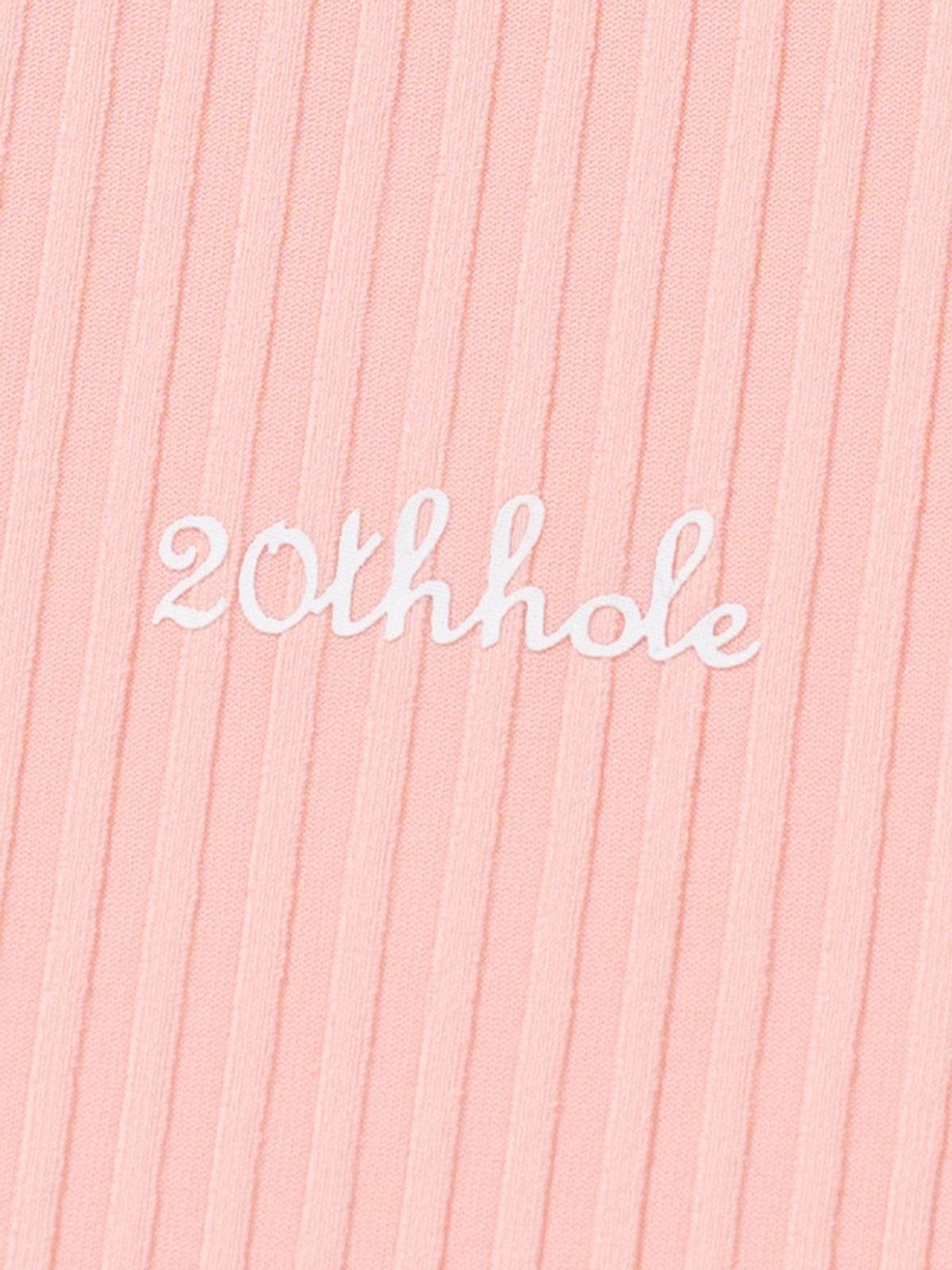 투에니스홀(20TH HOLE) 여성 골지 모크넥 반팔 베이스 레이어 [PINK]