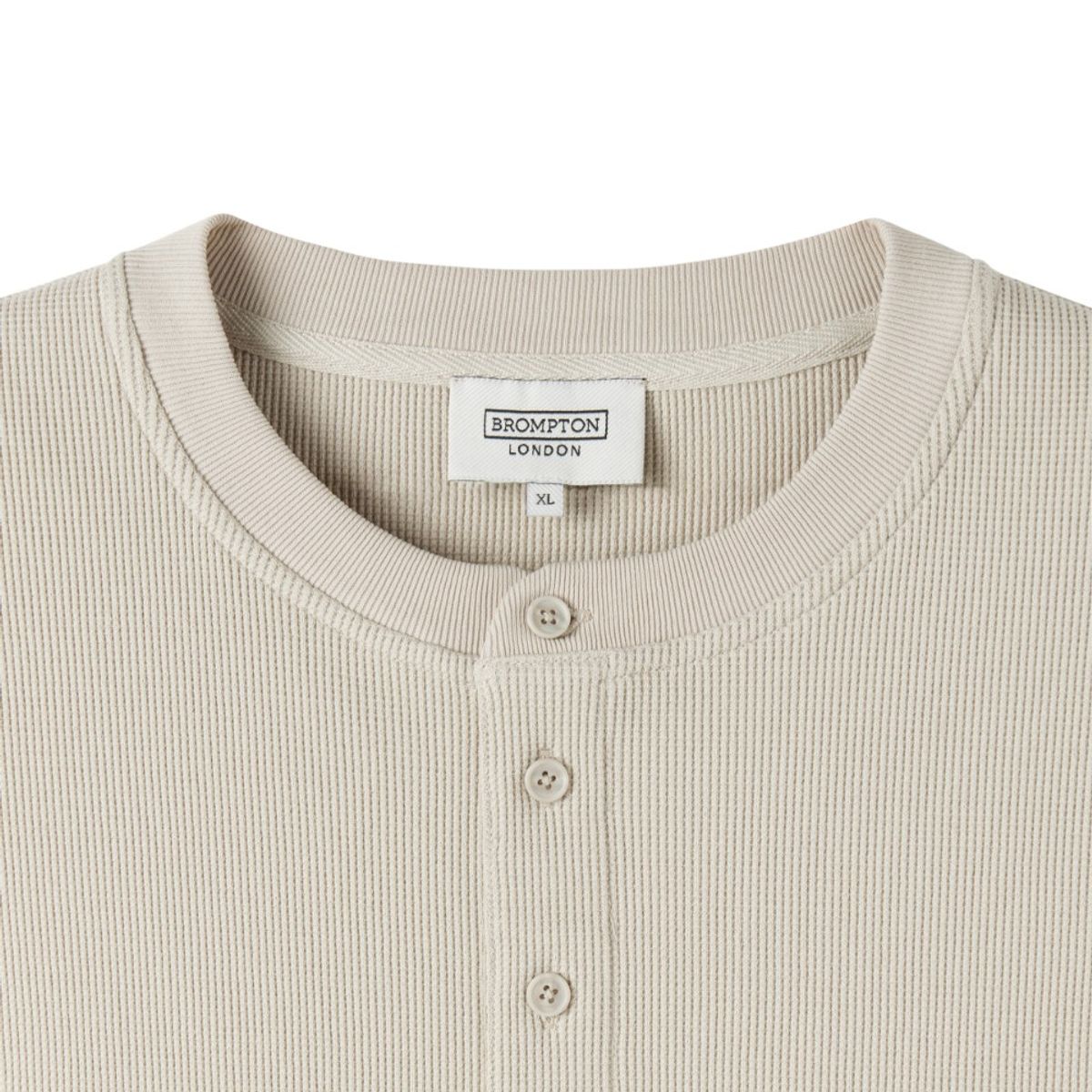 브롬톤 런던(BROMPTON LONDON) BUTTON WAFFLE HALF SLEEVE T-SHIRT - BEIGE (P252MTS433)