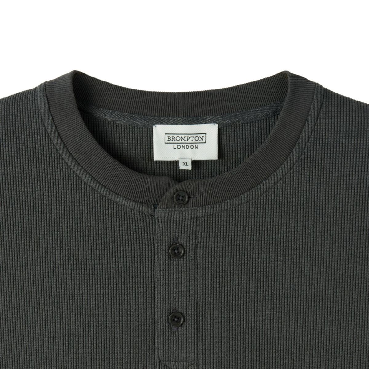 브롬톤 런던(BROMPTON LONDON) BUTTON WAFFLE HALF SLEEVE T-SHIRT - C/GREY (P252MTS433)