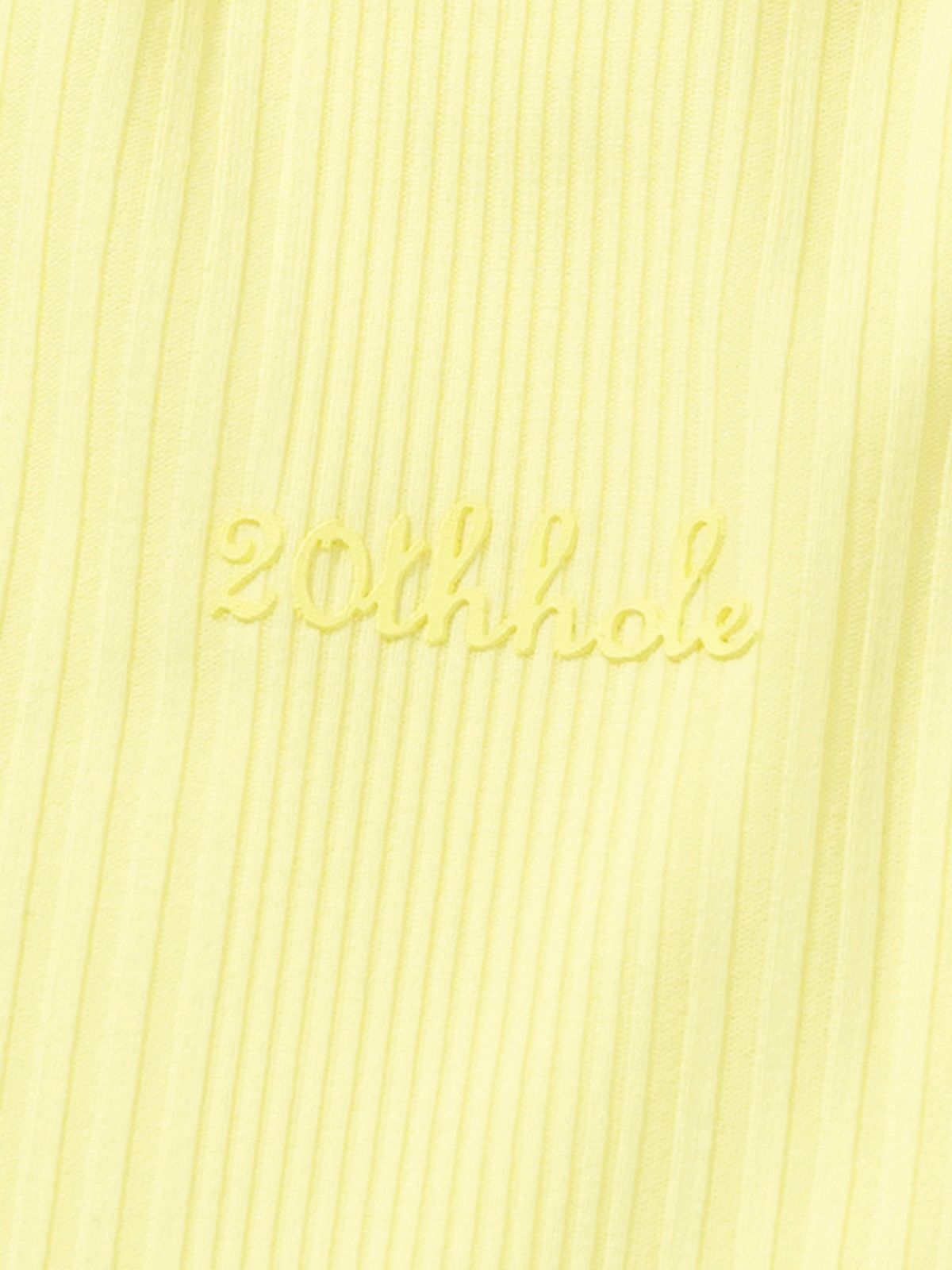 투에니스홀(20TH HOLE) 여성 골지 톤온톤 자수 반팔 카라넥 티셔츠 [YELLOW]