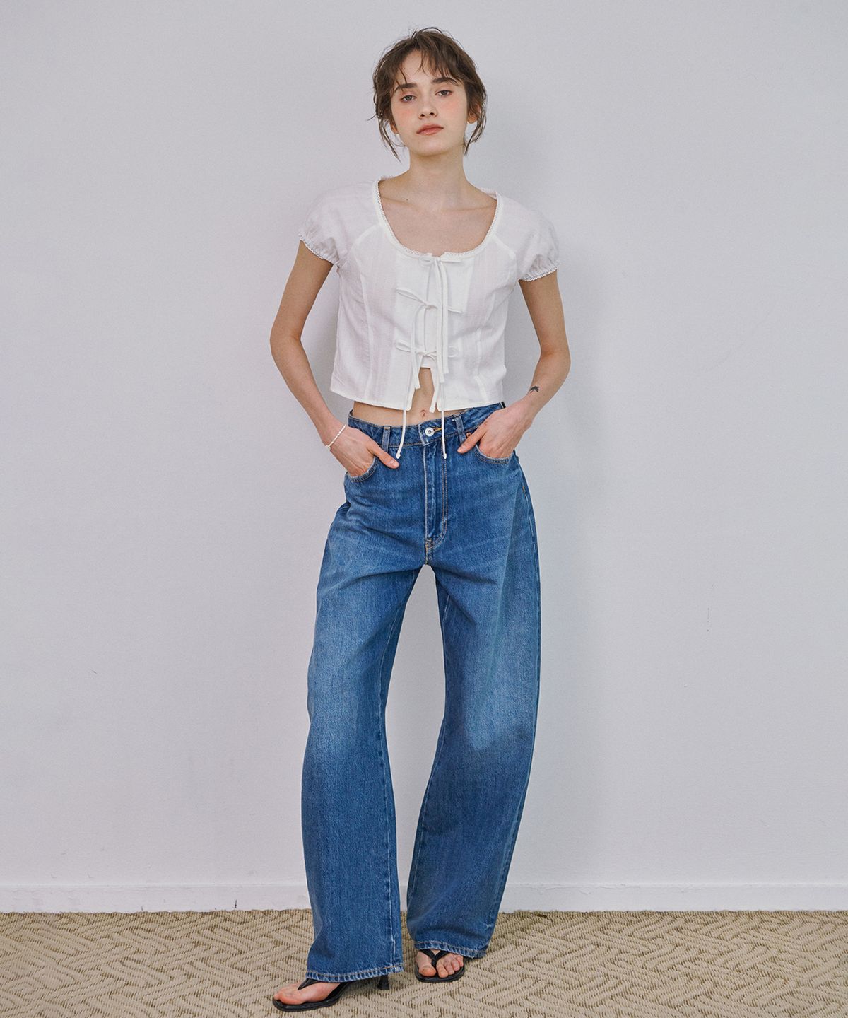 마롯(MARROT) LACE PUFF BLOUSE_WHITE
