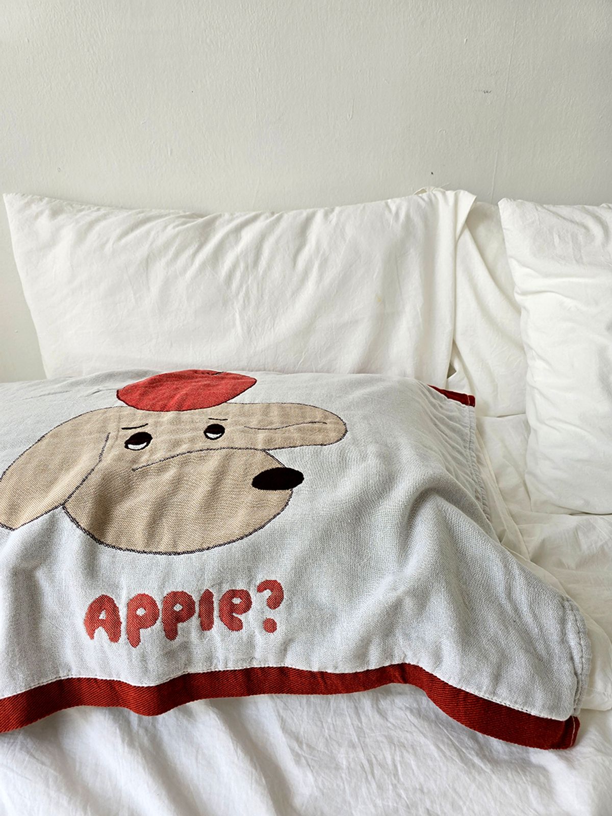 블랑쉬하우스(BLANCHE HOUSE) 몽글몽글 친구 애플리 거즈 베개수건 다용도 러너